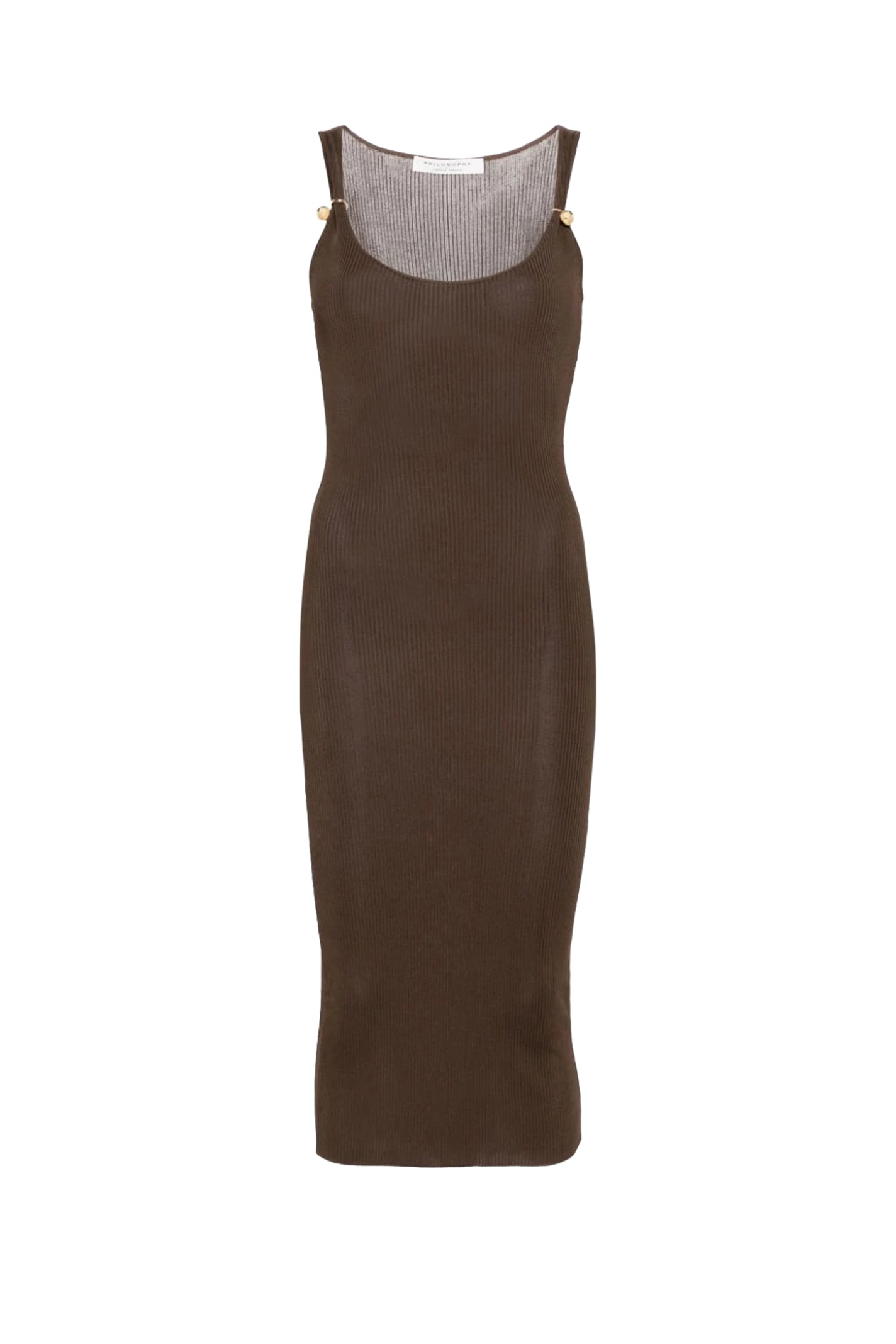 Shop Philosophy Di Lorenzo Serafini Dress In Brown