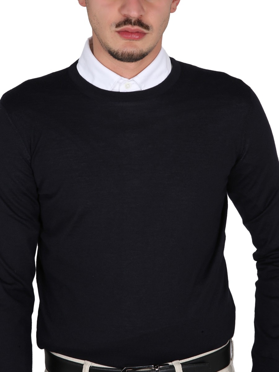 Zegna Men's Cashmere And Silk Sweater In Blue