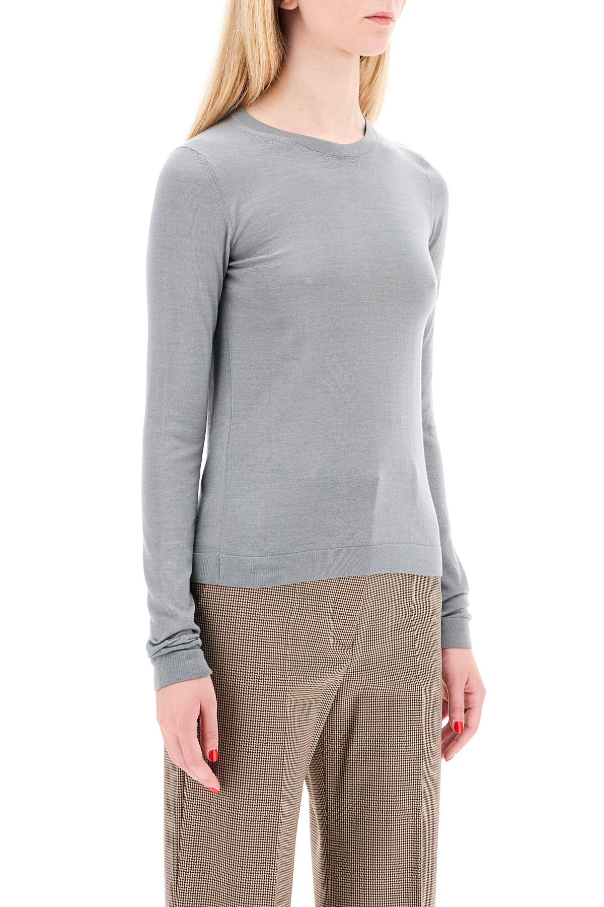 Shop Mrz Cashmere And Silk Blend Sweater In Ferro (grey)