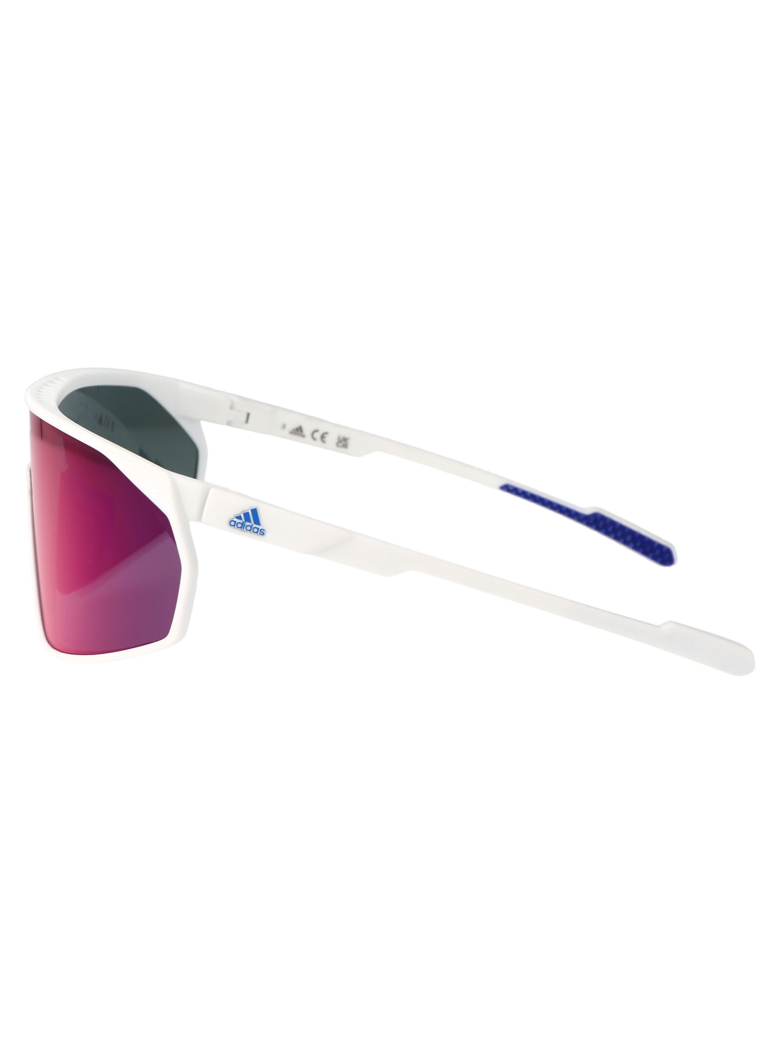 Shop Adidas Originals Prfm Shield Sunglasses In 21z Bianco/viola Grad E/o Specchiato