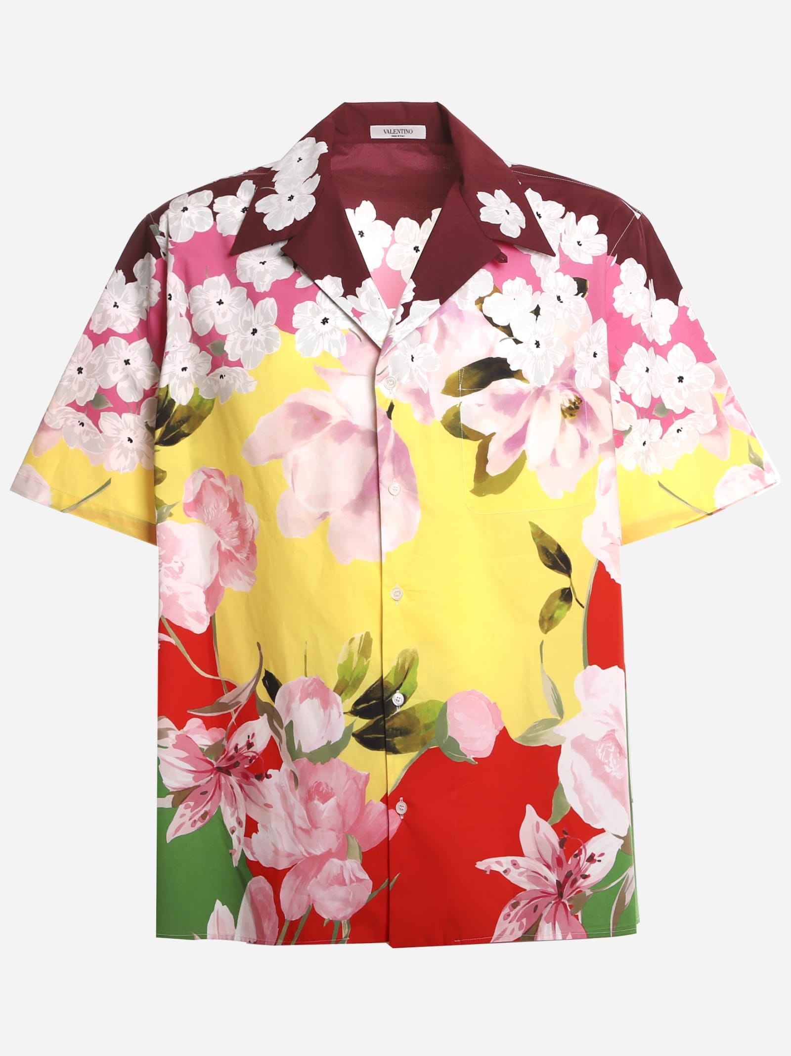 VALENTINO COTTON SHIRT WITH ALL-OVER FLORAL PRINT,VV0AAA90 7FAG57