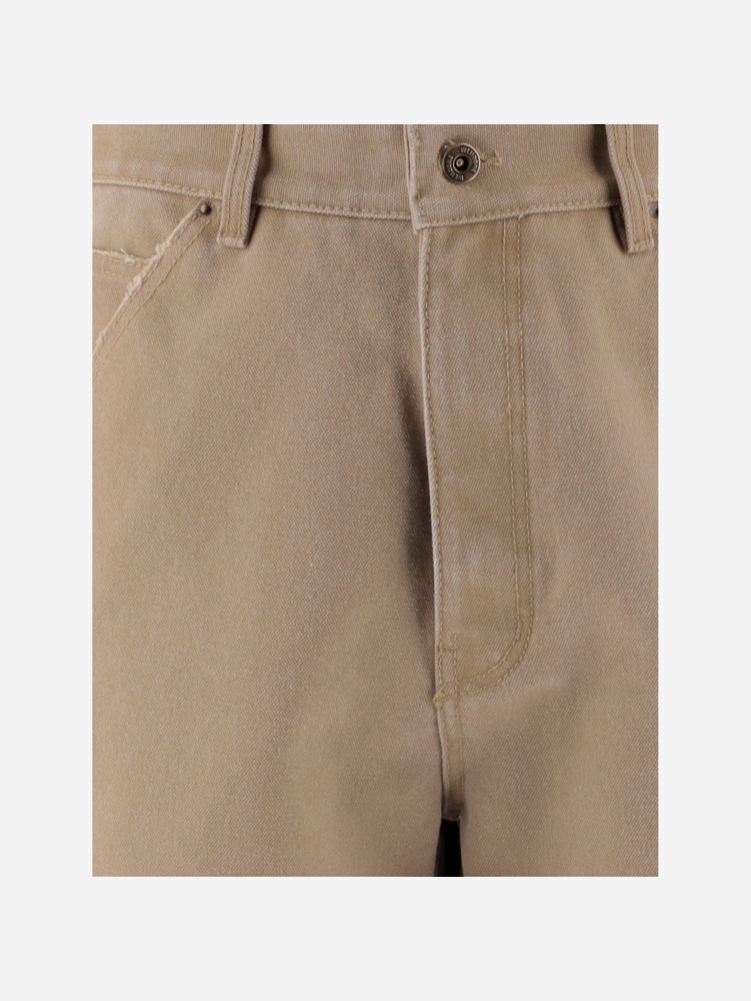 We11 Done We11done Logo Patch Pants In Brown