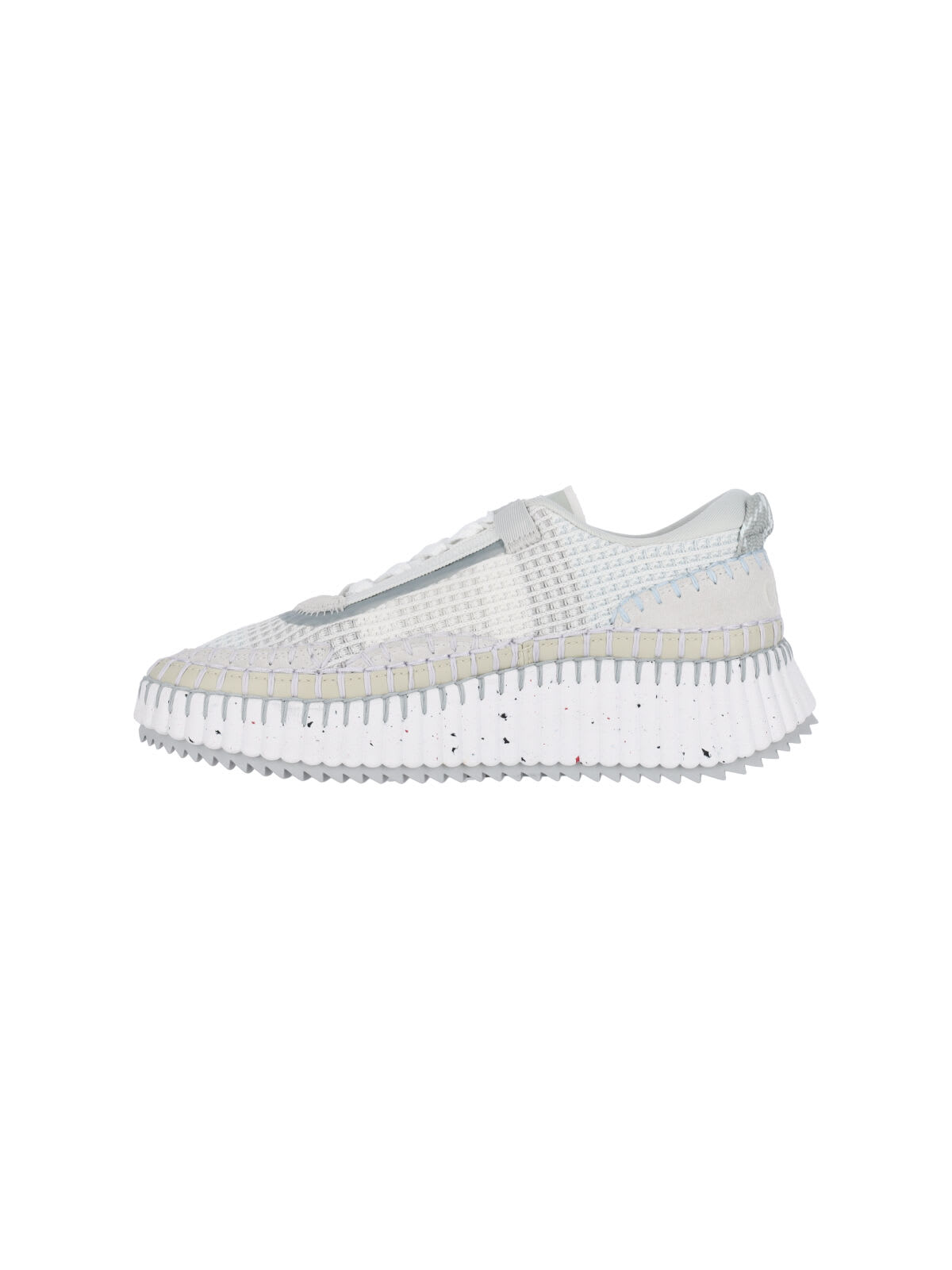 Chloé Low Top Sneakers Textured Sole In Gray
