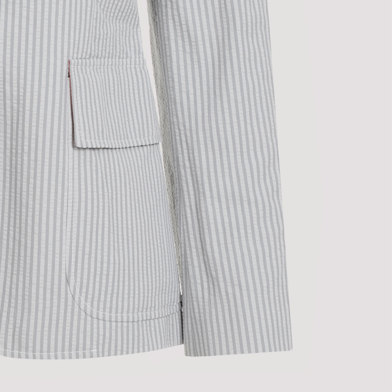 Shop Thom Browne Cotton Jacket In Lt Grey