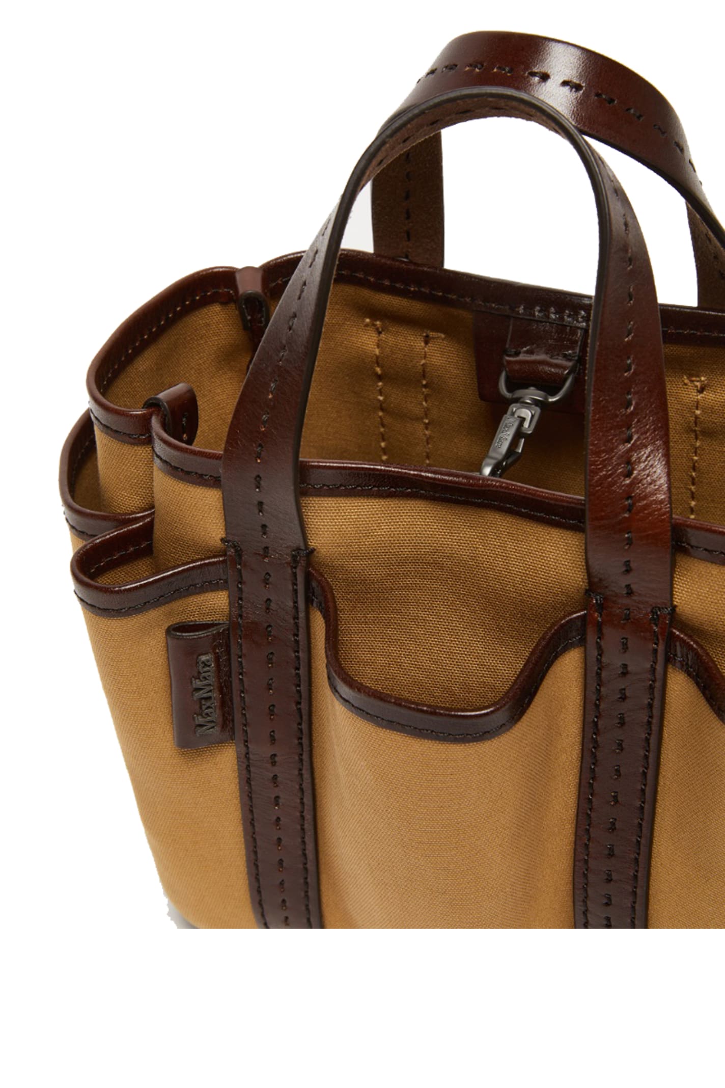Shop Max Mara Gardencabasxs Shoulder Bag In Leather Brown