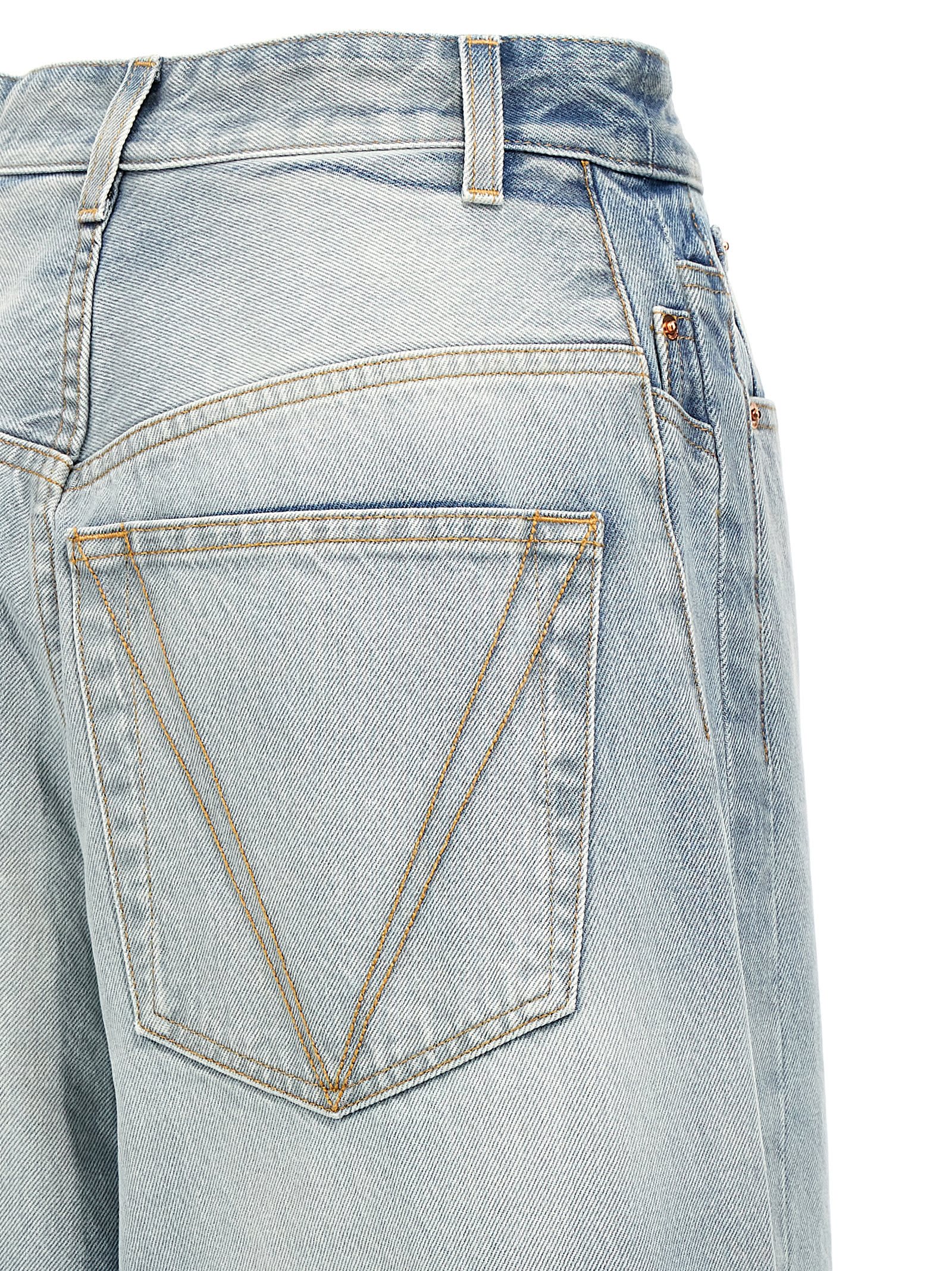 Shop Vetements Crystal Logo Big Shape Jeans In Light Blue