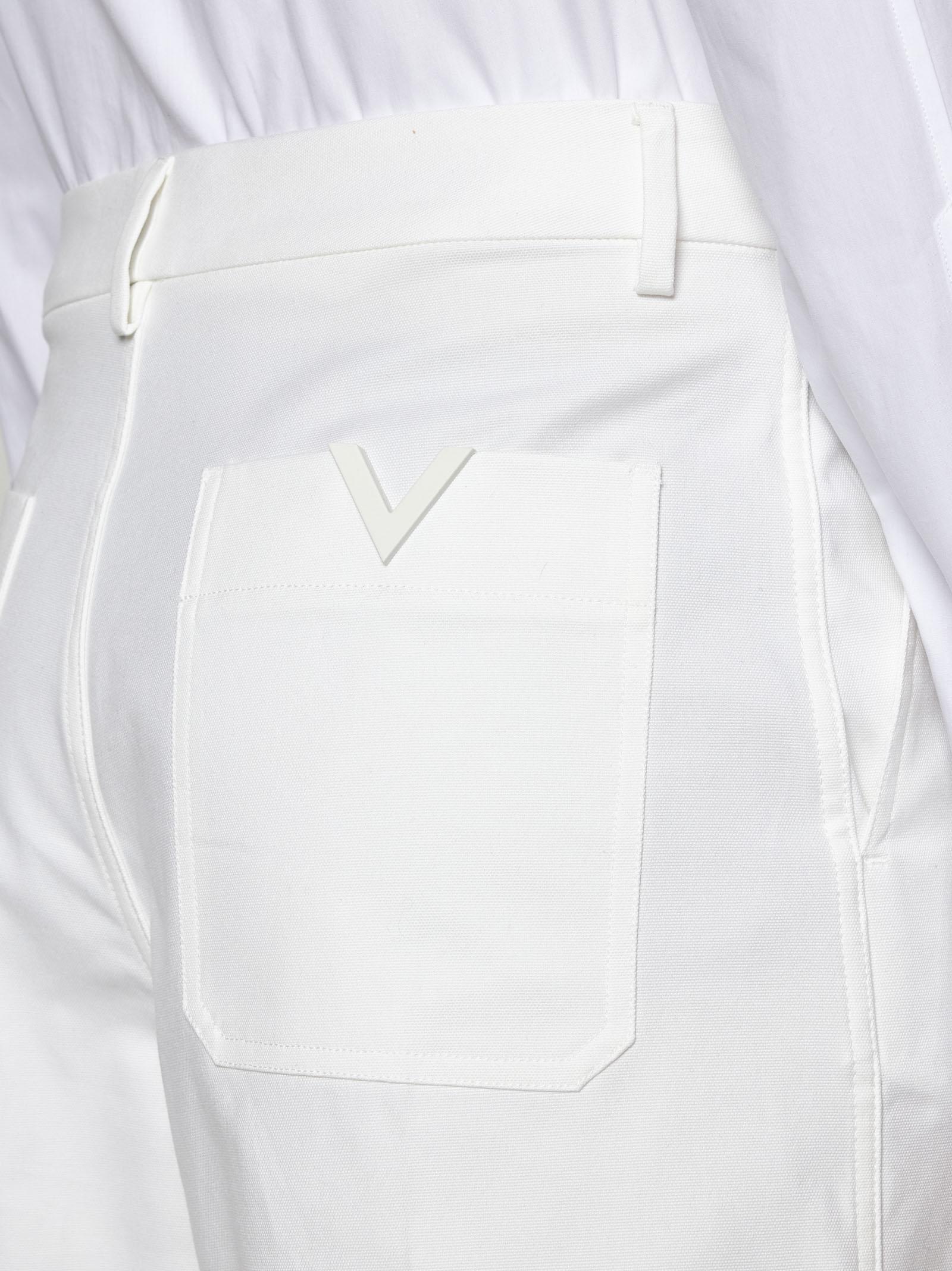 Shop Valentino Cotton Shorts In White