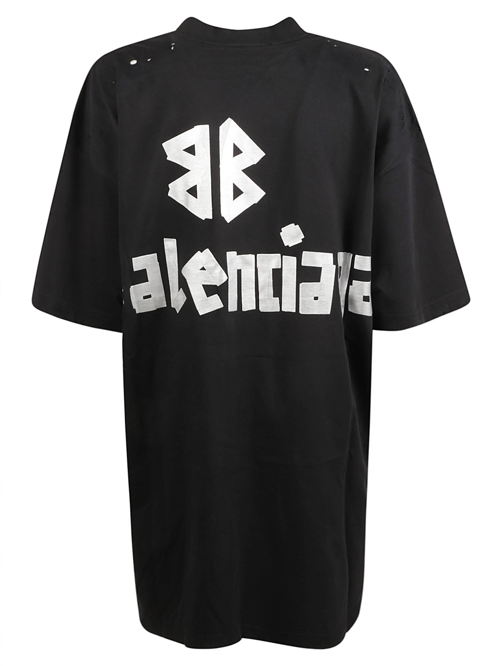 【BALENCIAGA】Double Front faded cotton jersey T-shirt Double Front faded cotton jersey T-shirt in black