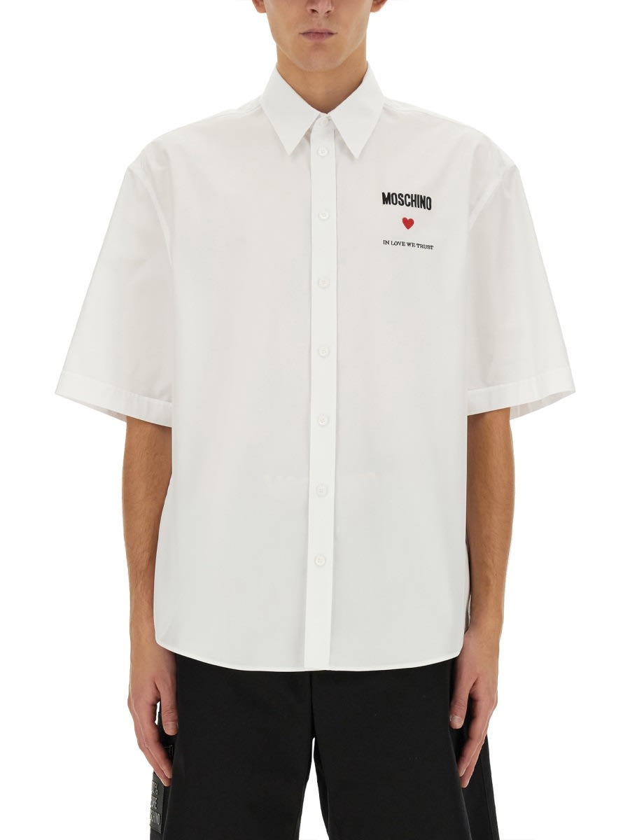 Moschino Shirt With Logo In White