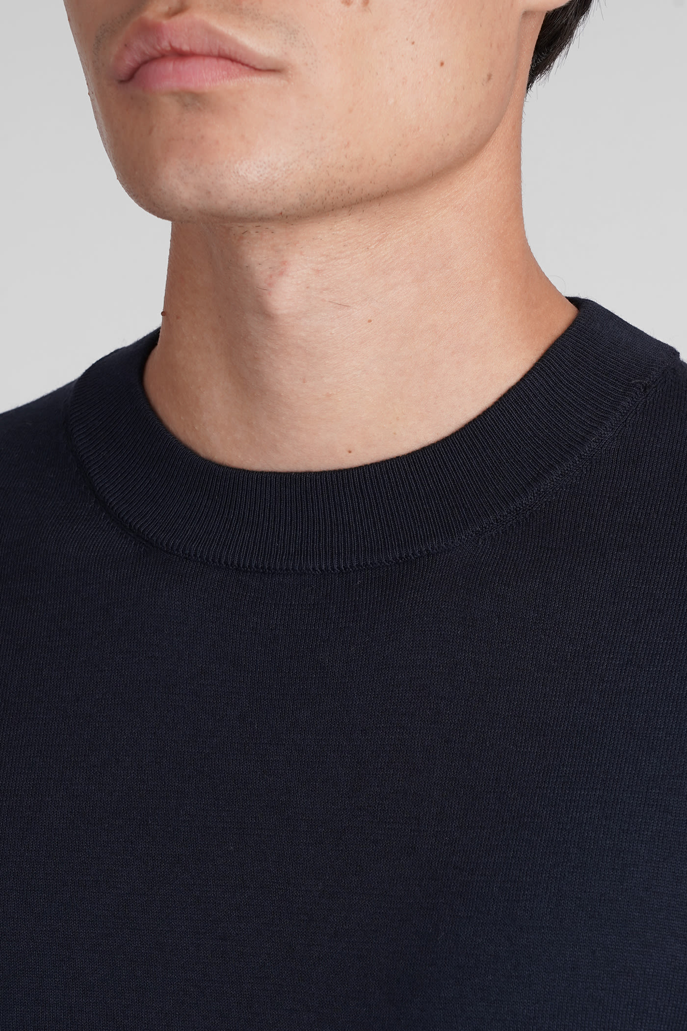 Shop Mauro Grifoni Knitwear In Blue Cotton