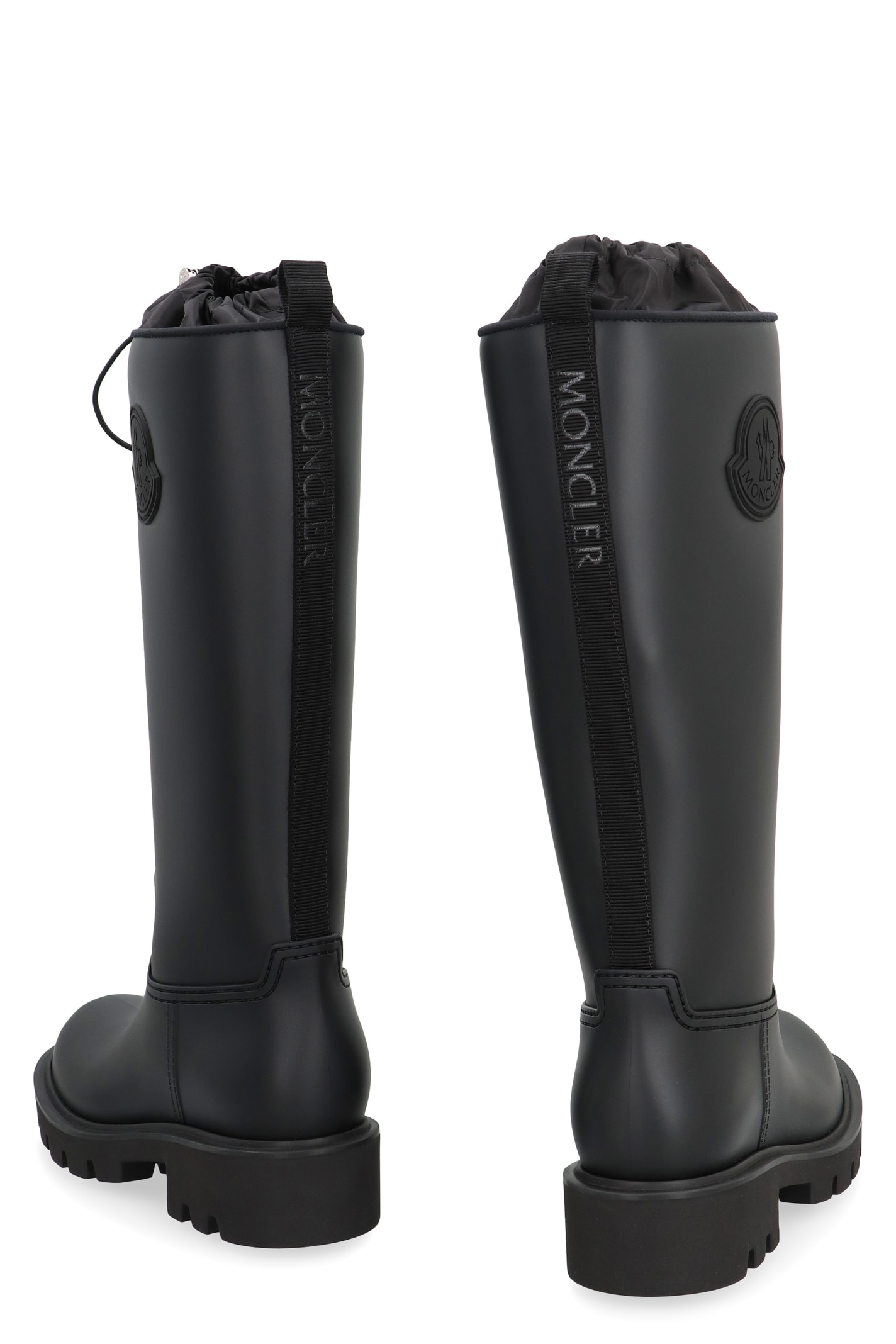 Shop Moncler Kickstream High Rain Boots In Black