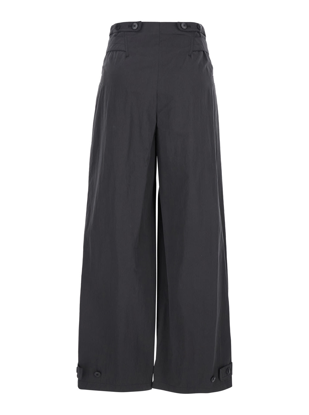 Low Classic Double Belt Pleated Trousers In Grey