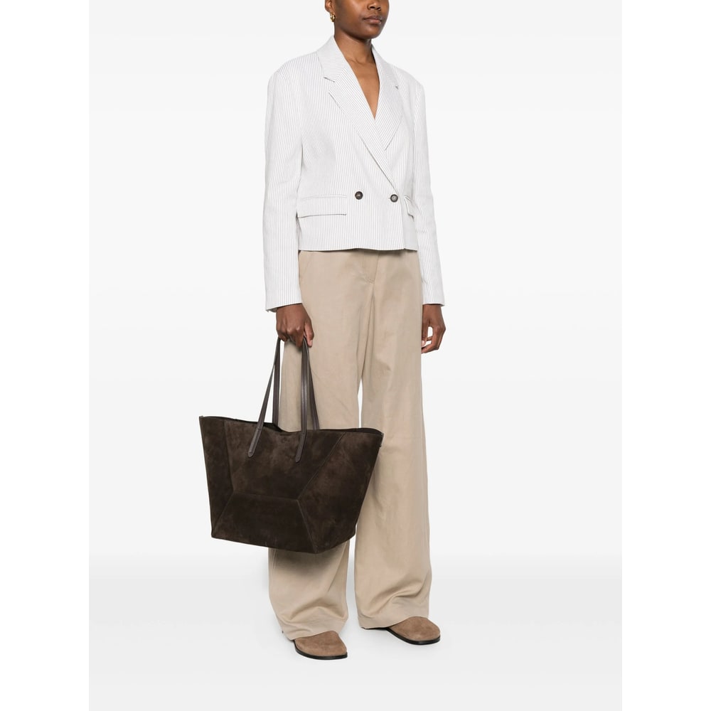 Brunello Cucinelli Stitched Duo Tote Bag In Brown
