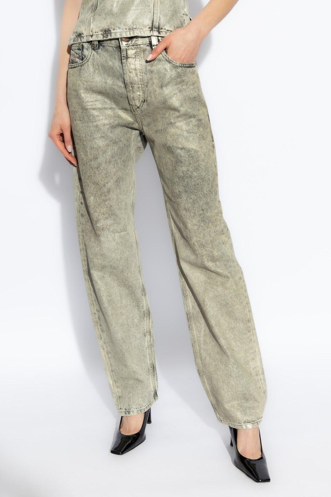 デニム・ジーパン DIESEL d-ark cotton jeans with laminated effect Grigio Diesel 1988 D-ark Cotton Jeans With Laminated Effect In