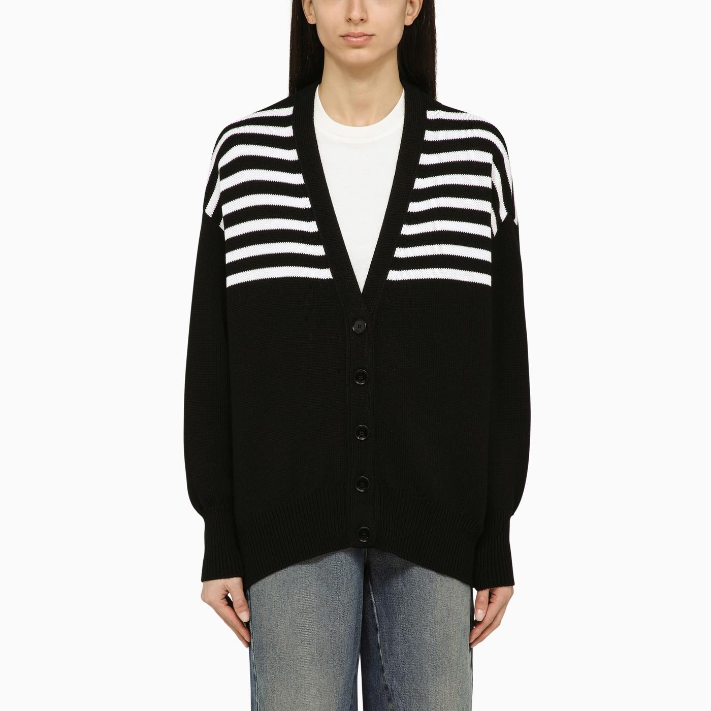 Shop Givenchy Black Striped Wool-blend Cardigan In Nero