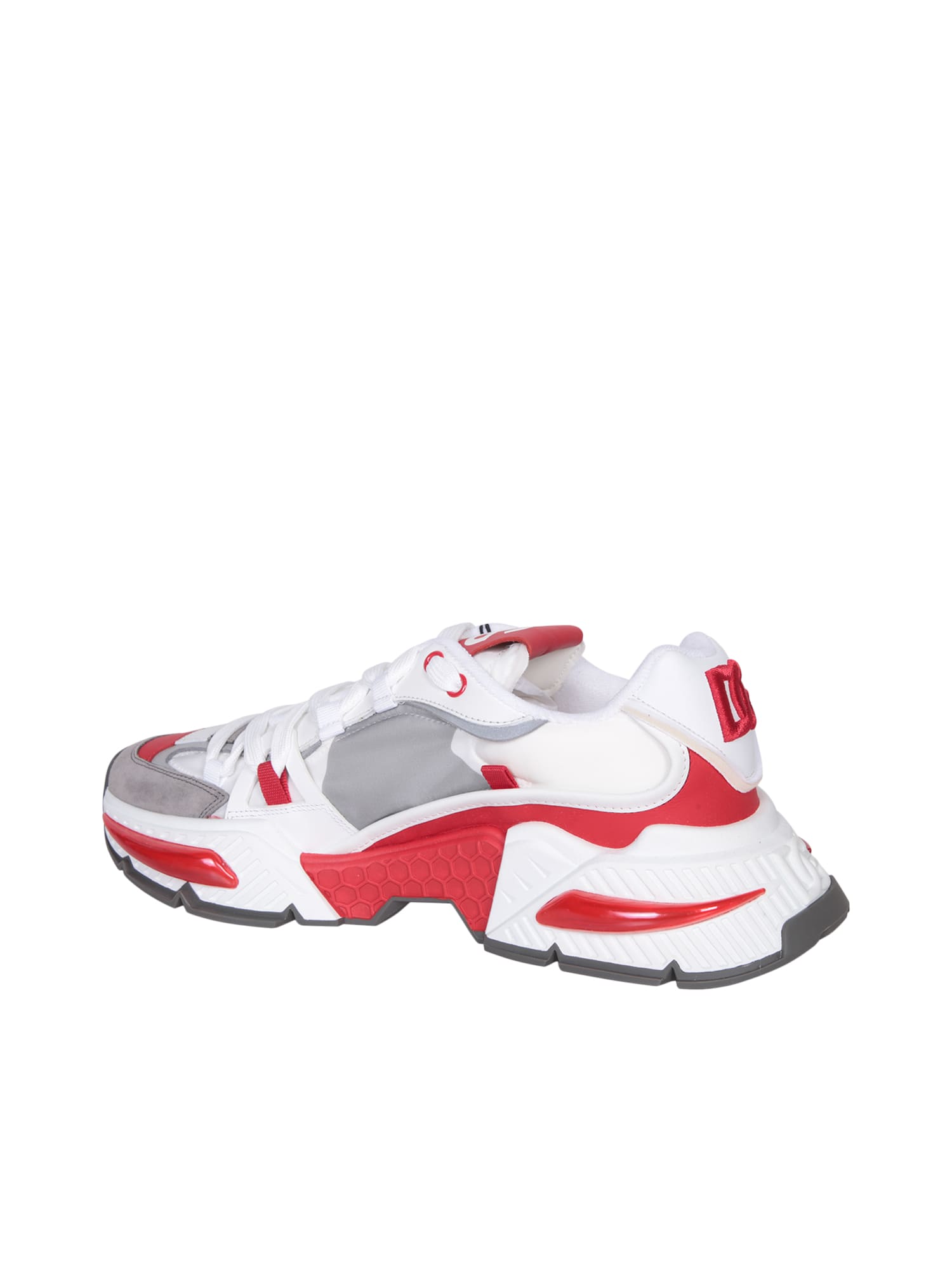 Shop Dolce & Gabbana Airmaster White And Red Sneakers