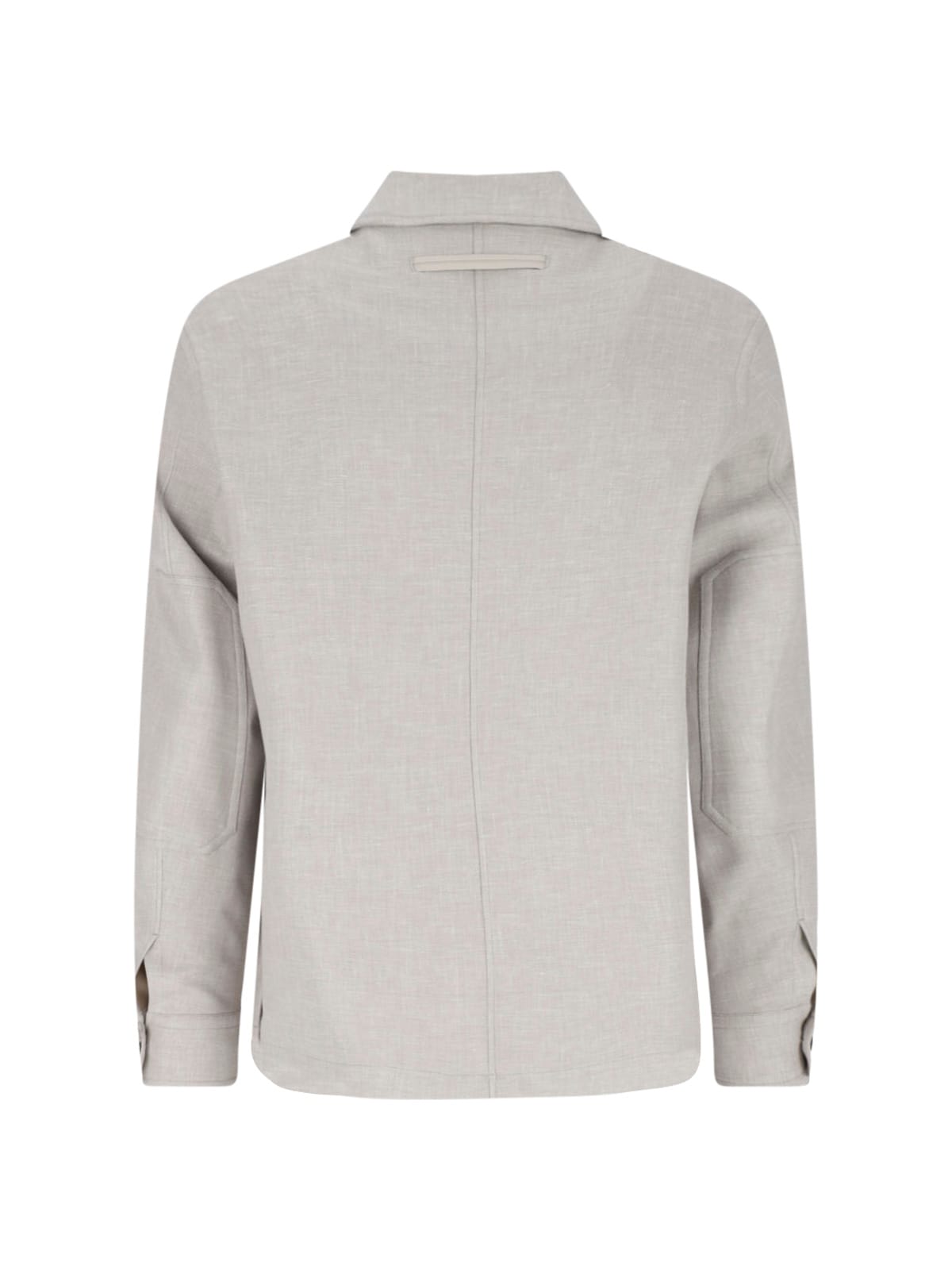 Shop Zegna Alba Shirt Jacket In Gray