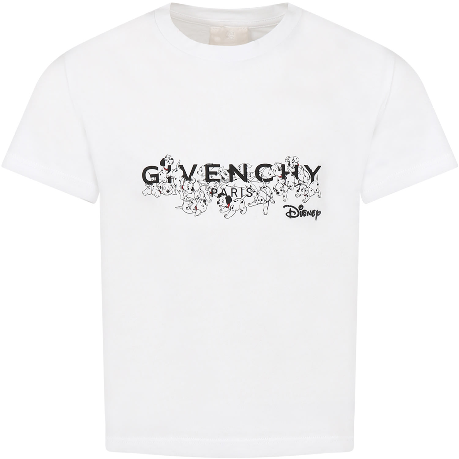 Givenchy White T-shirt For Kids With 101 Dalmatians And Logo