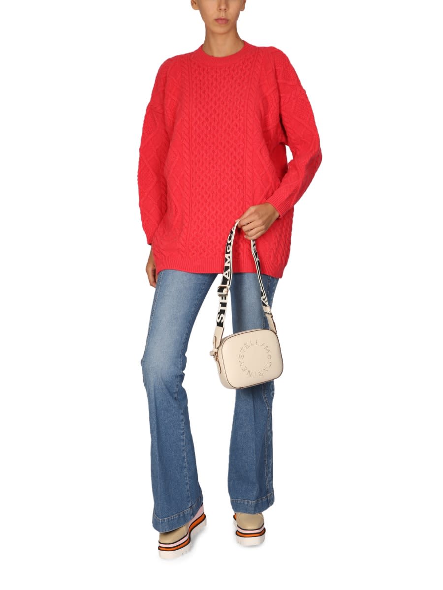 Shop Stella Mccartney Wool Crew Neck Sweater In Red