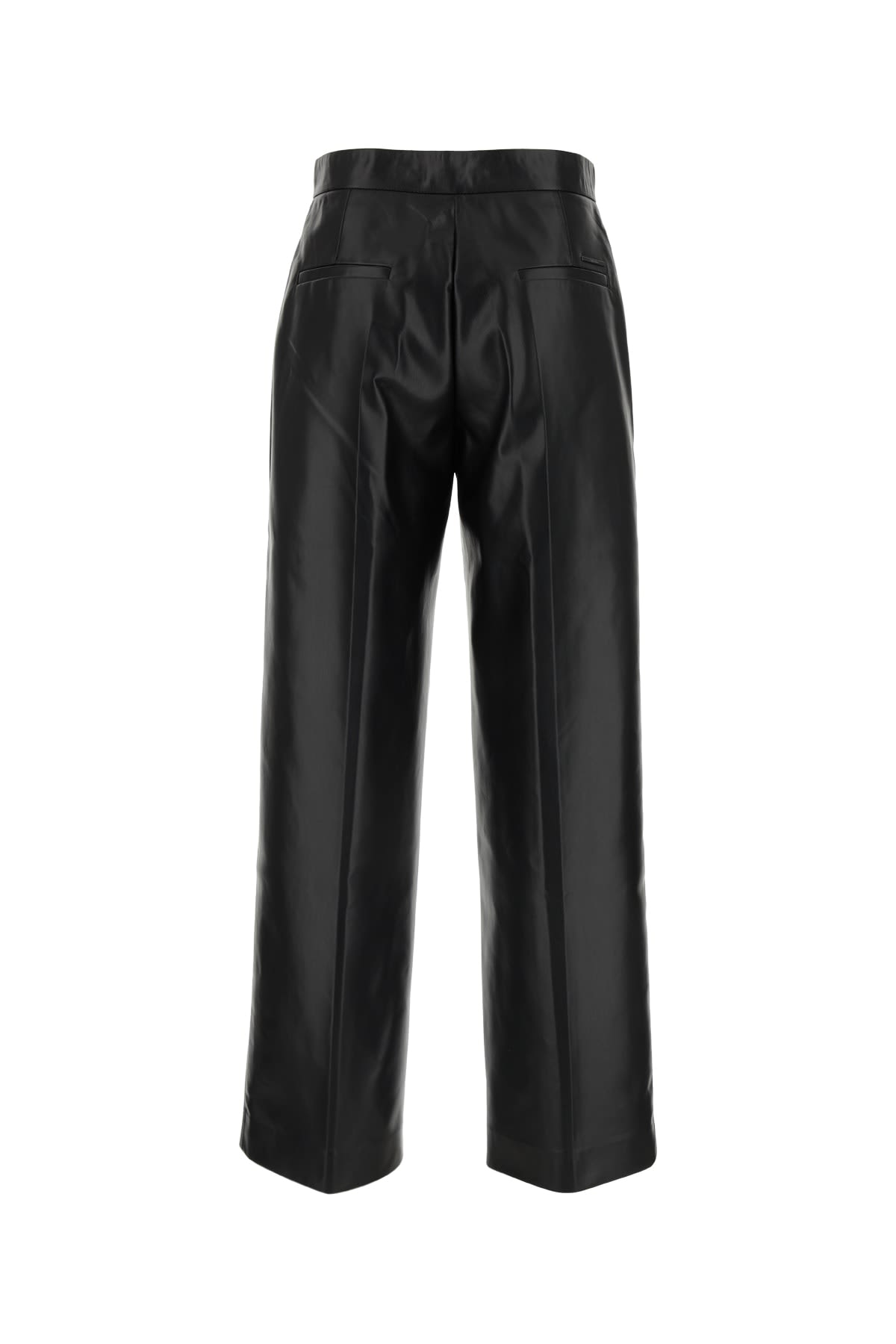 Shop Calvin Klein Re-gen Leather Straight Leg Pant In Ckblack