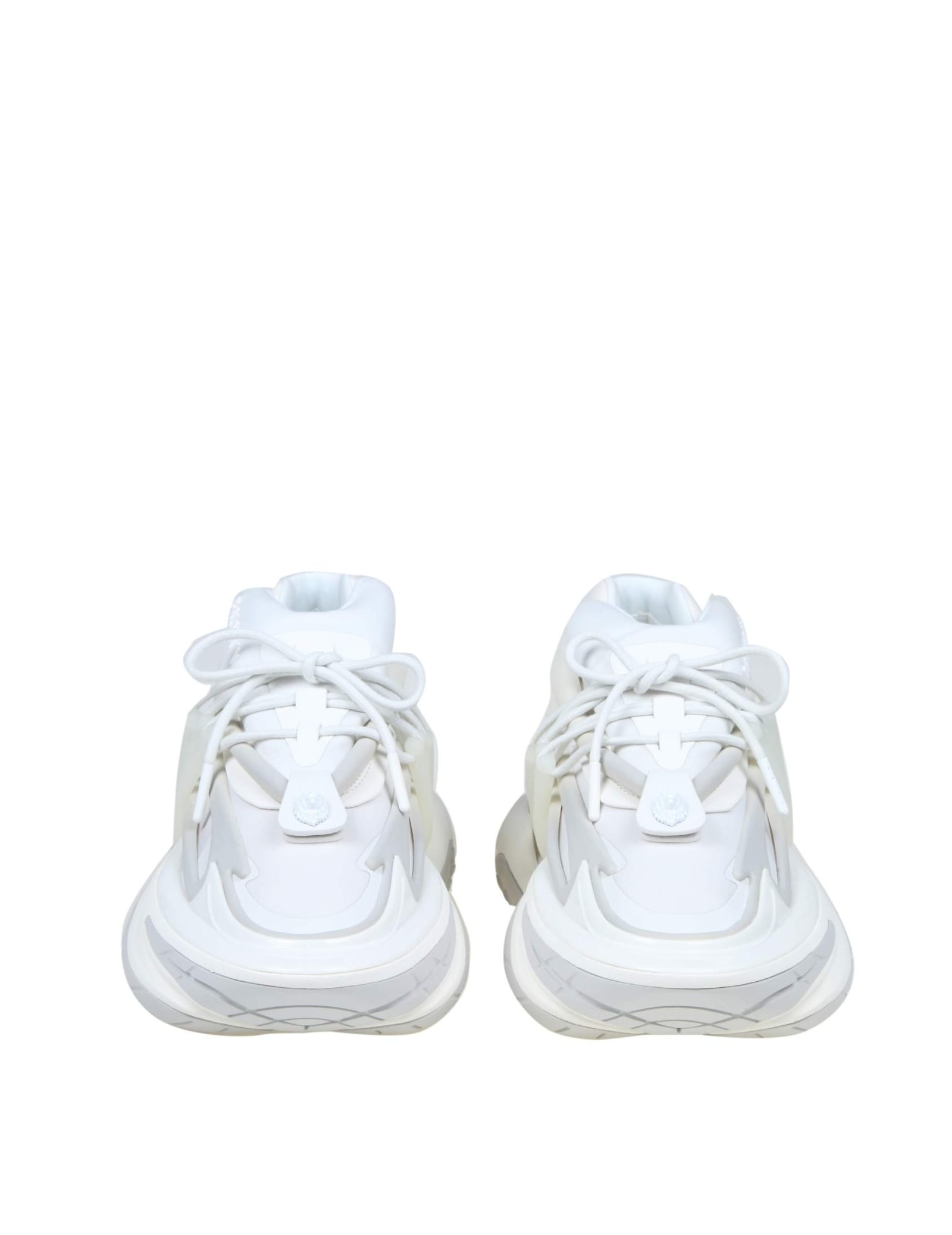 Shop Balmain Unicorn Sneakers In Neoprene And White Leather