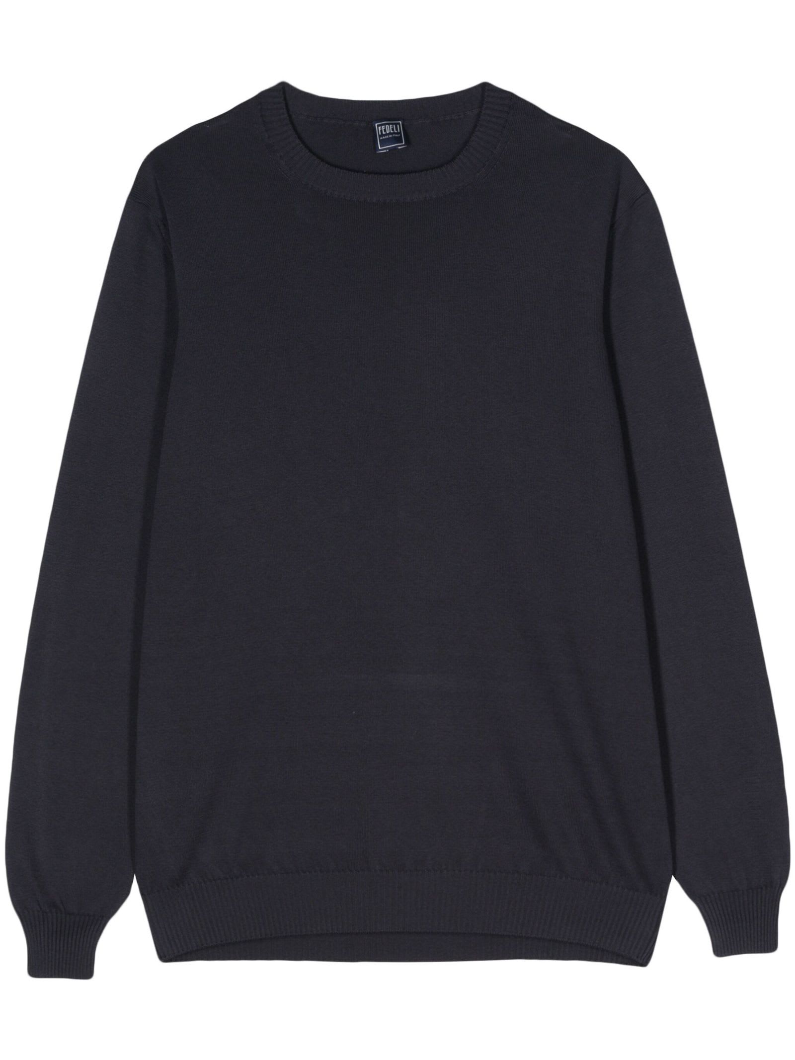 Shop Fedeli Navy Blue Cotton Argentina Jumper