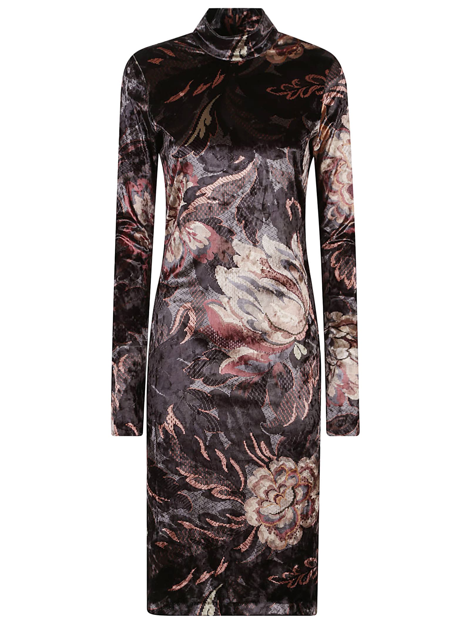 Shop Etro Dress In Grigio Fantasia