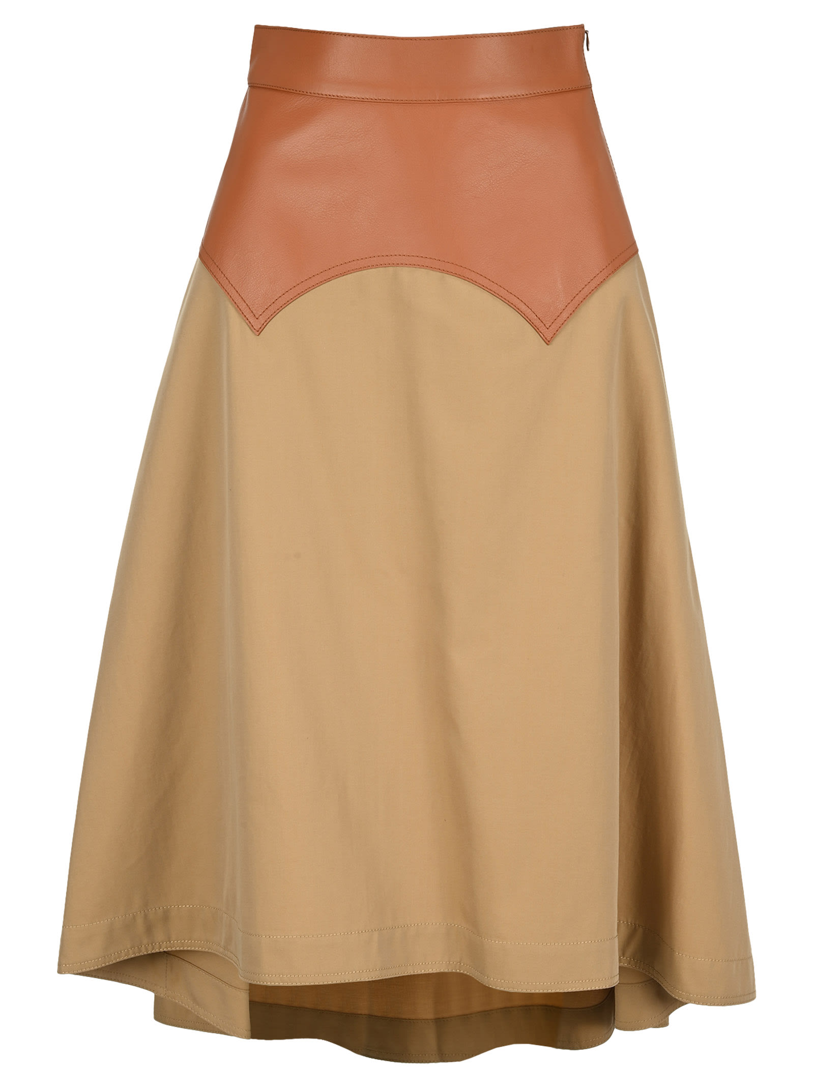 Loewe Long Obi Skirt In Calfskin And Textile