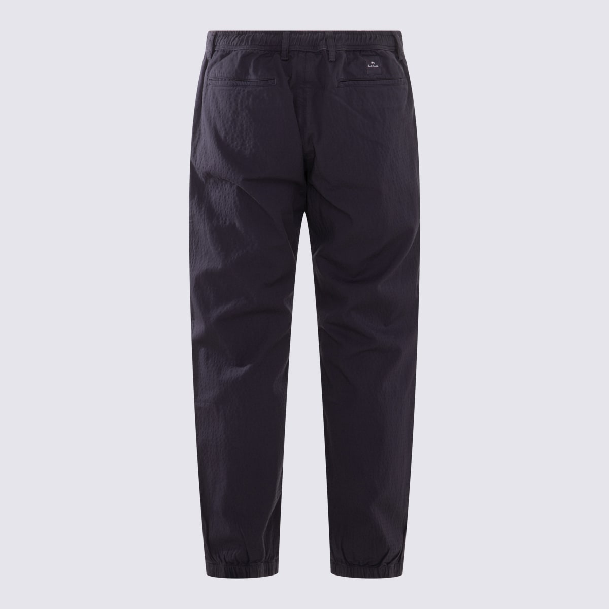 Shop Paul Smith Navy Blue Cotton Pants