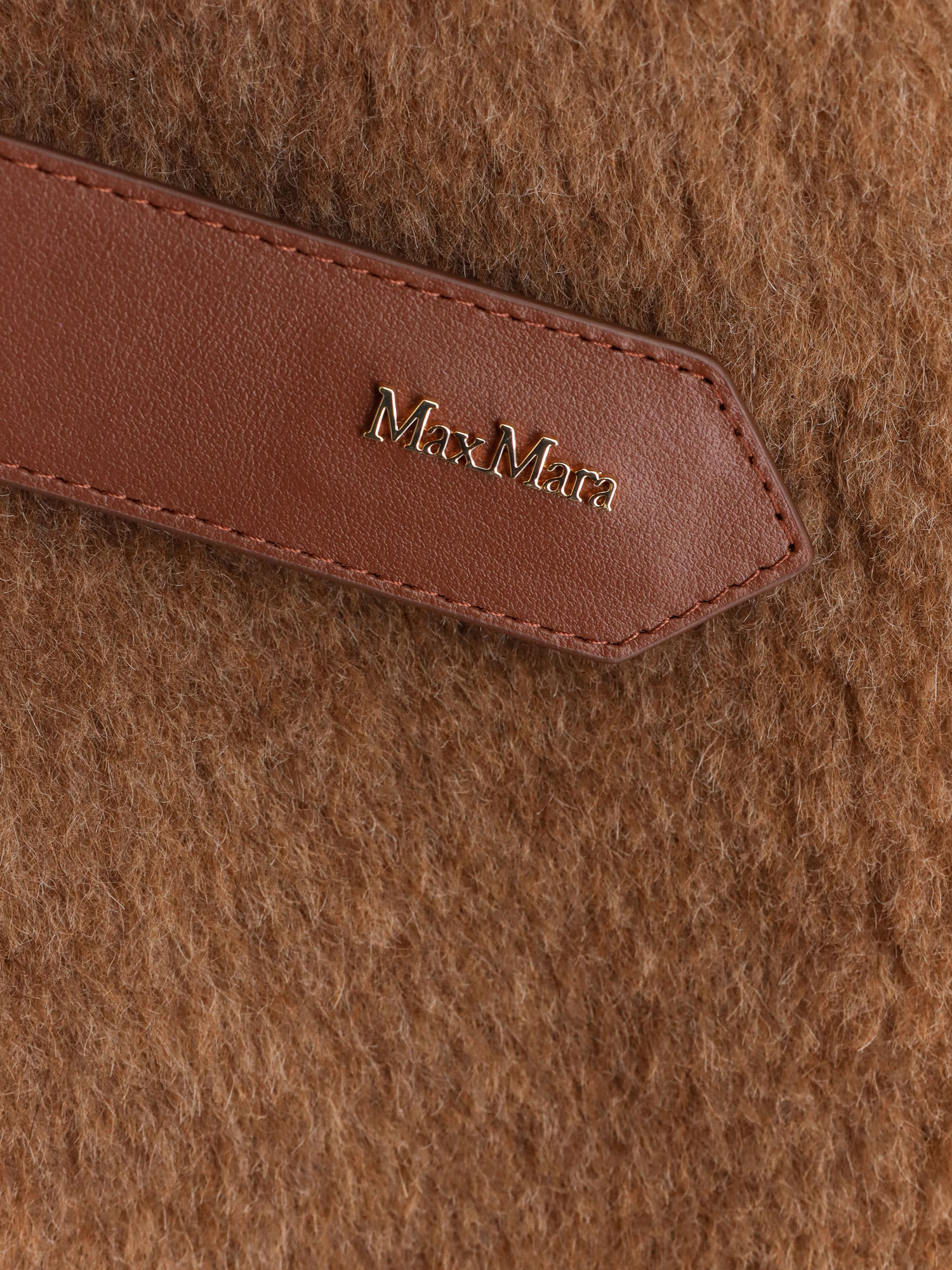 Max Mara Lanos 04 Alpava And Cashmere Cape With Belt In Brown