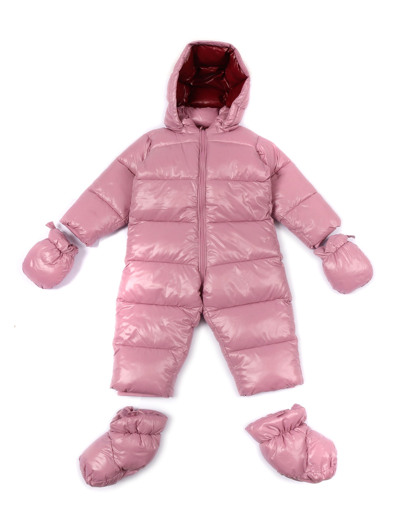 Save The Duck Shell Hooded Suit In Pink