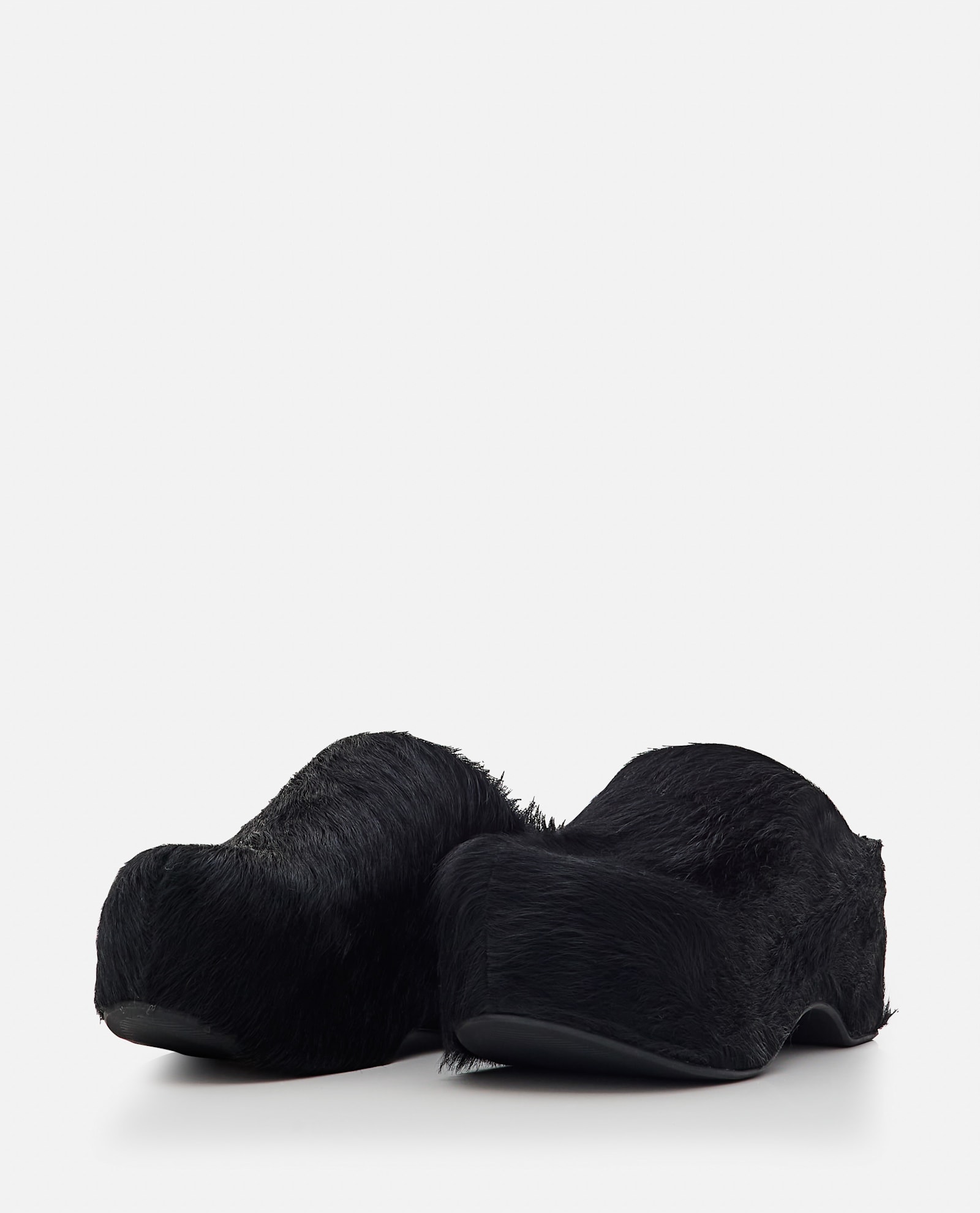 Shop Marni Hairy Leather Platform Mules In Black