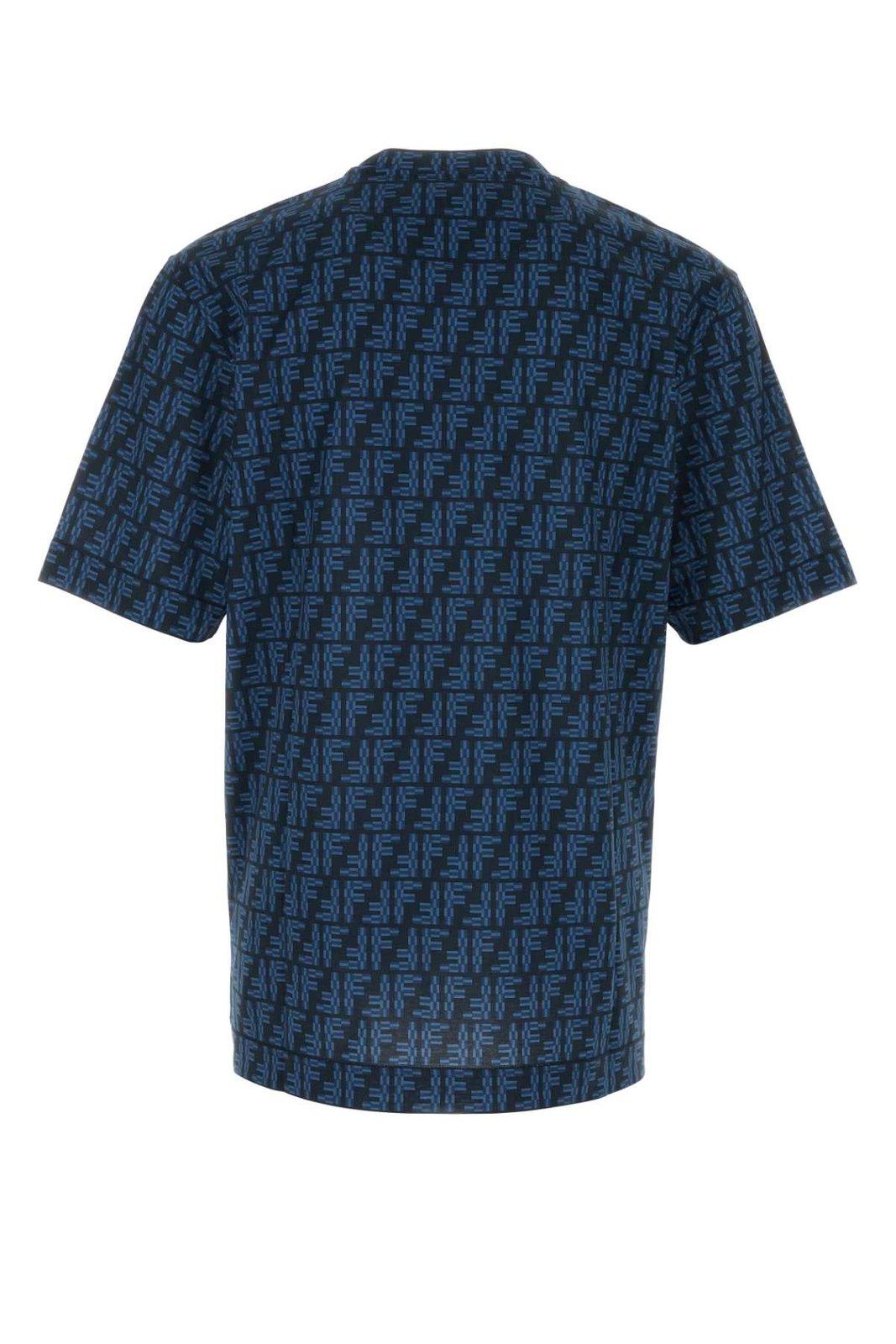 Shop Fendi Ff Labyrinth T-shirt In Blue