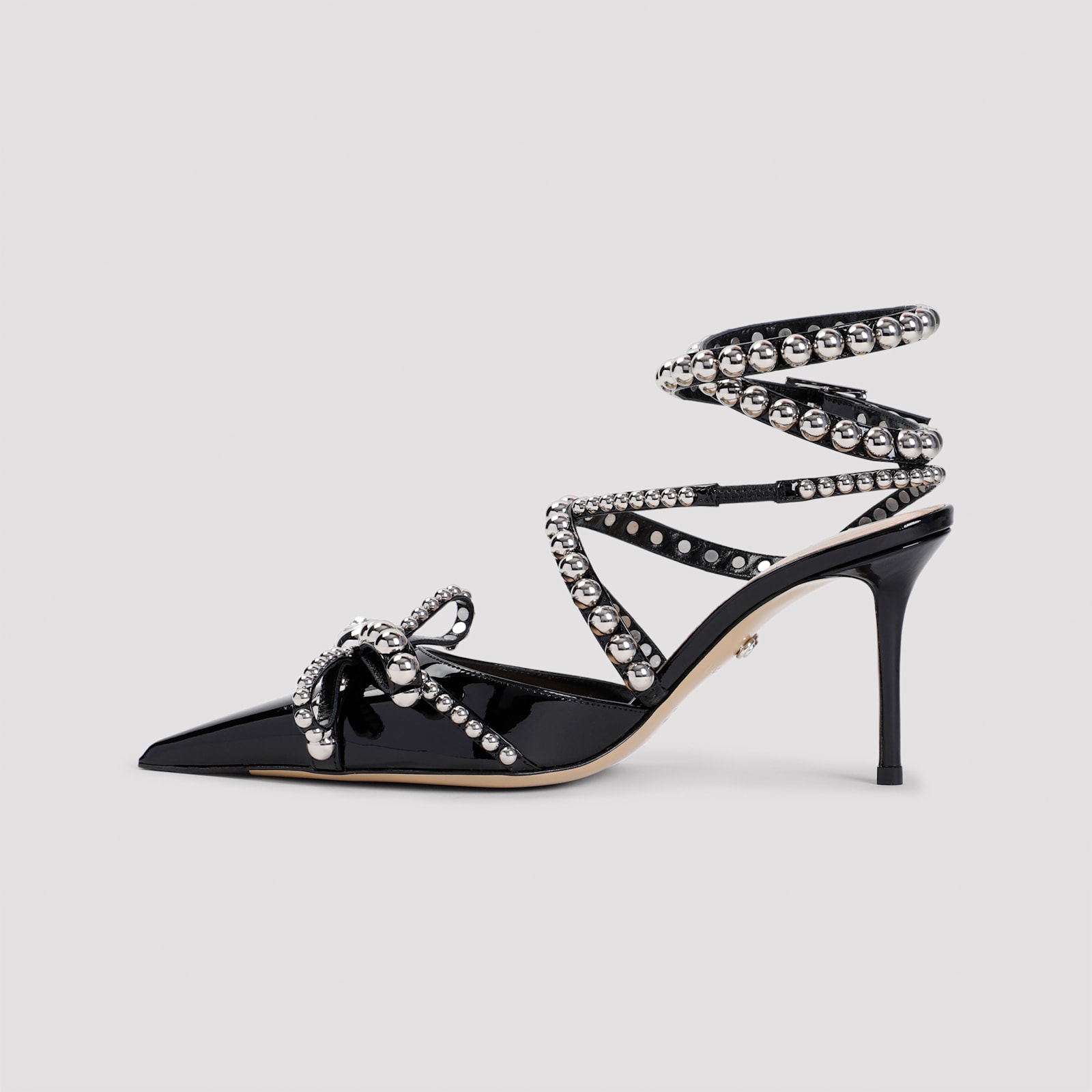 Shop Mach &amp; Mach Crystal Studs Sandals In Black