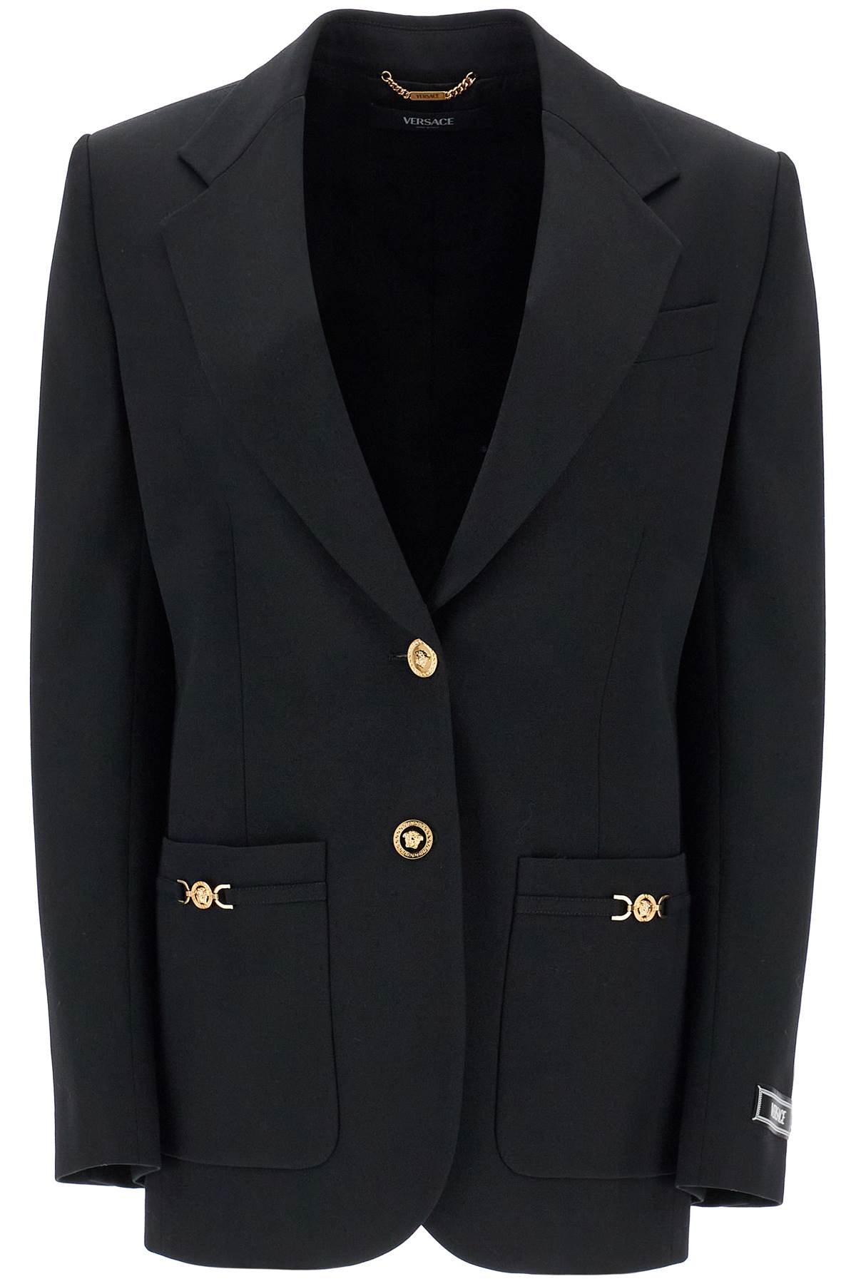 Black Stretch Wool Oversize Blazer