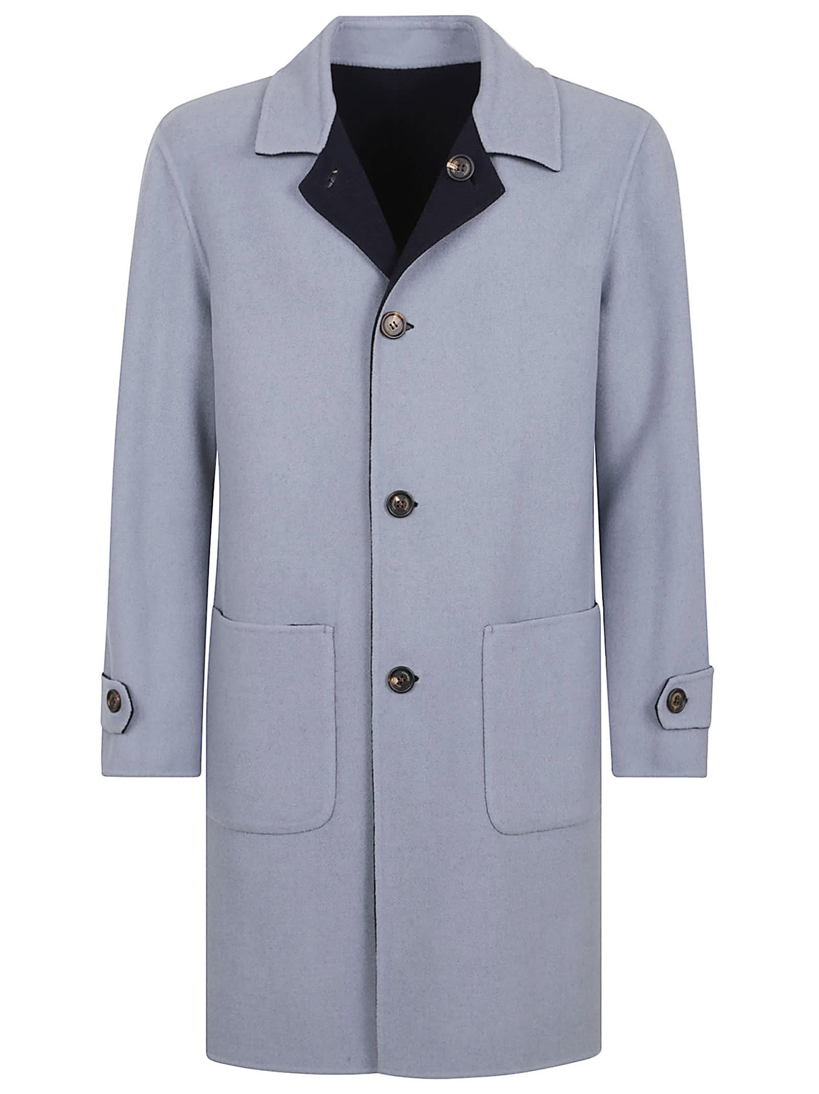 Eleventy Reversible Coat With Back Vent Detail In Blue