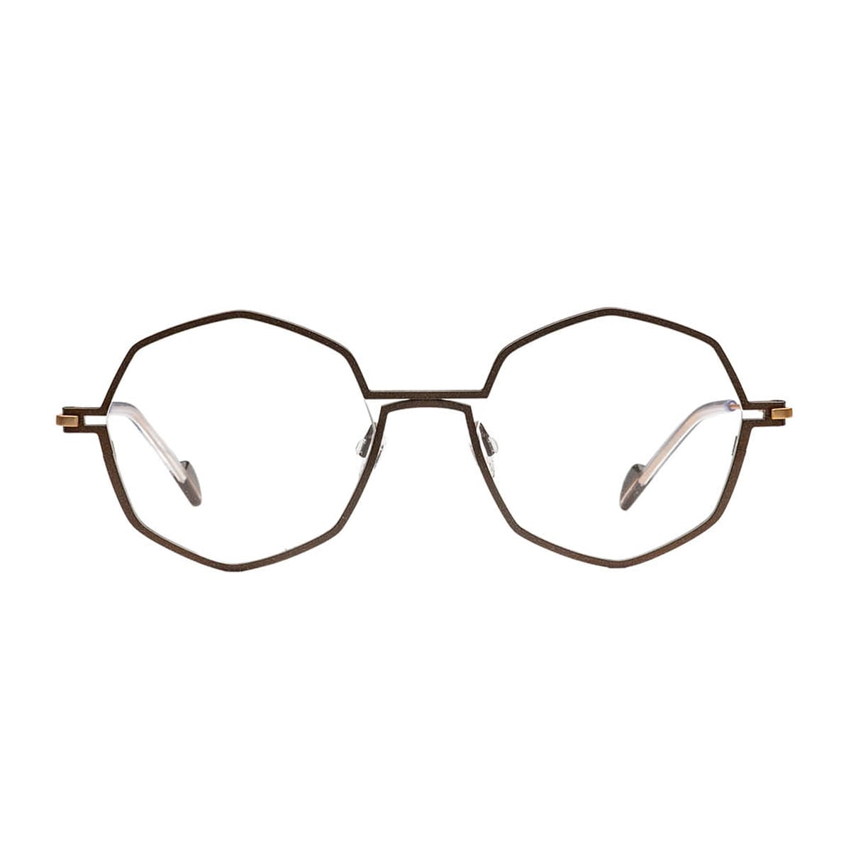 Matttew Silver 1880 Marrone Giallo Oro Glasses In Brown