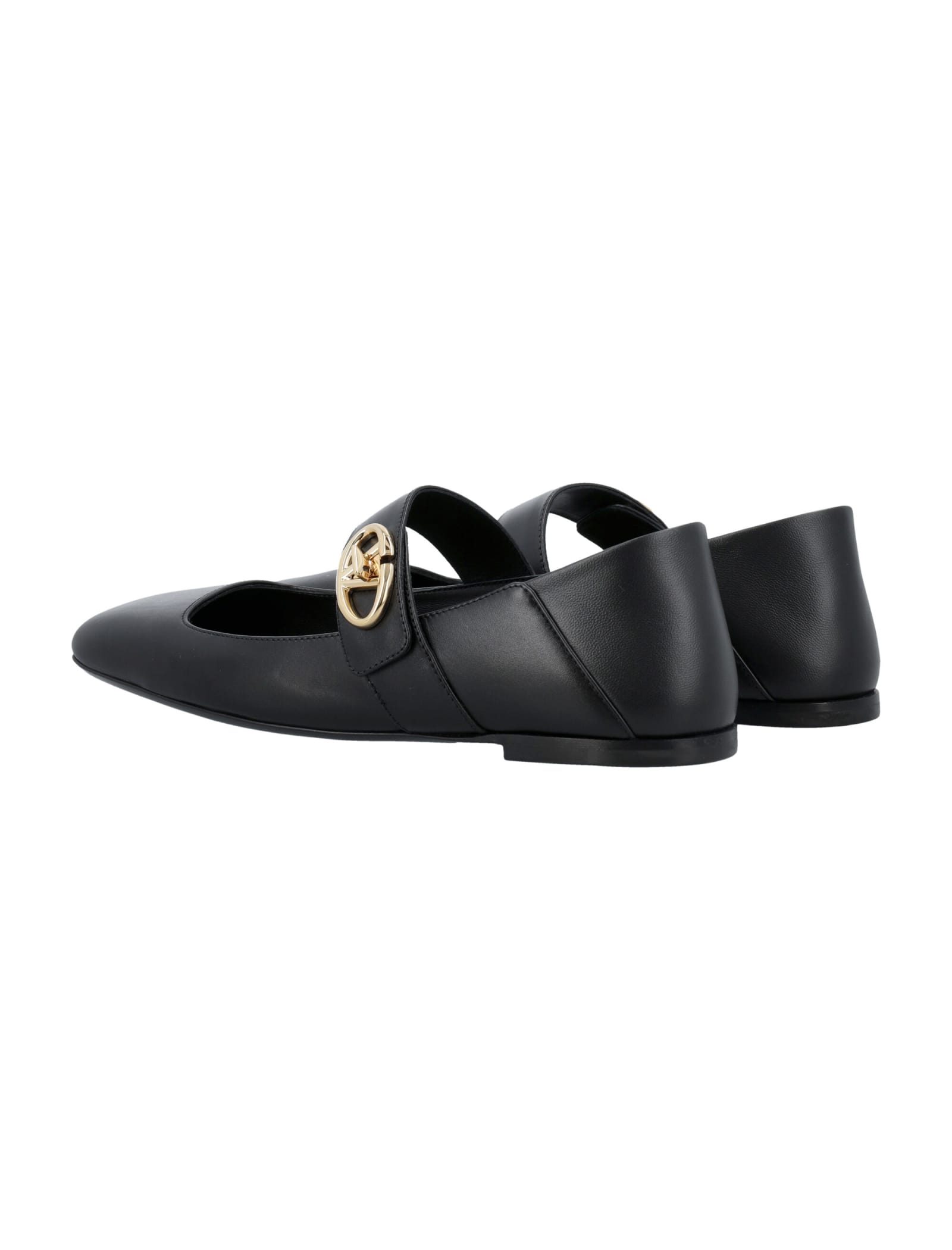 Shop Valentino Mary Jane Ballerina In Black