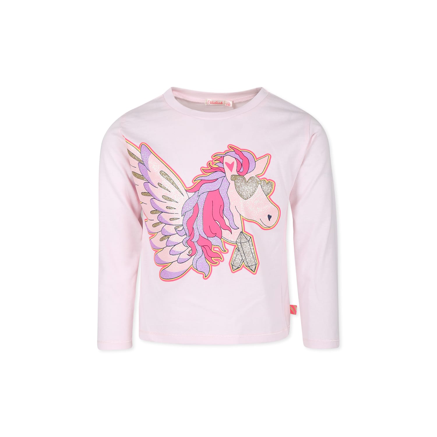 Billieblush Pink T-shirt For Girl With Unicorn In Pink
