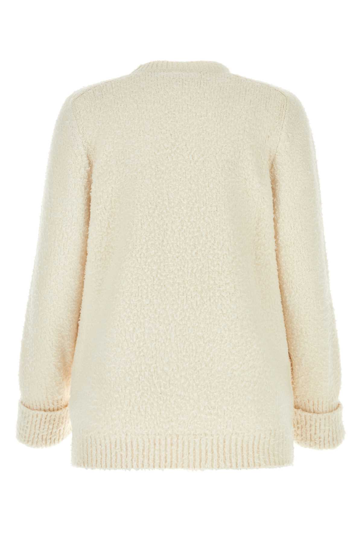 Shop Maison Margiela Ivory Cotton Blend Sweater In Offwhite