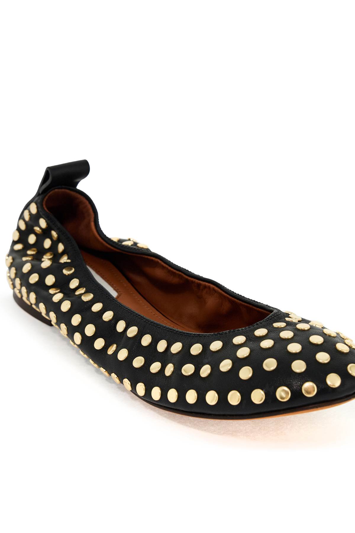 Shop Lanvin Studded Ballet Flats In Noir (black)