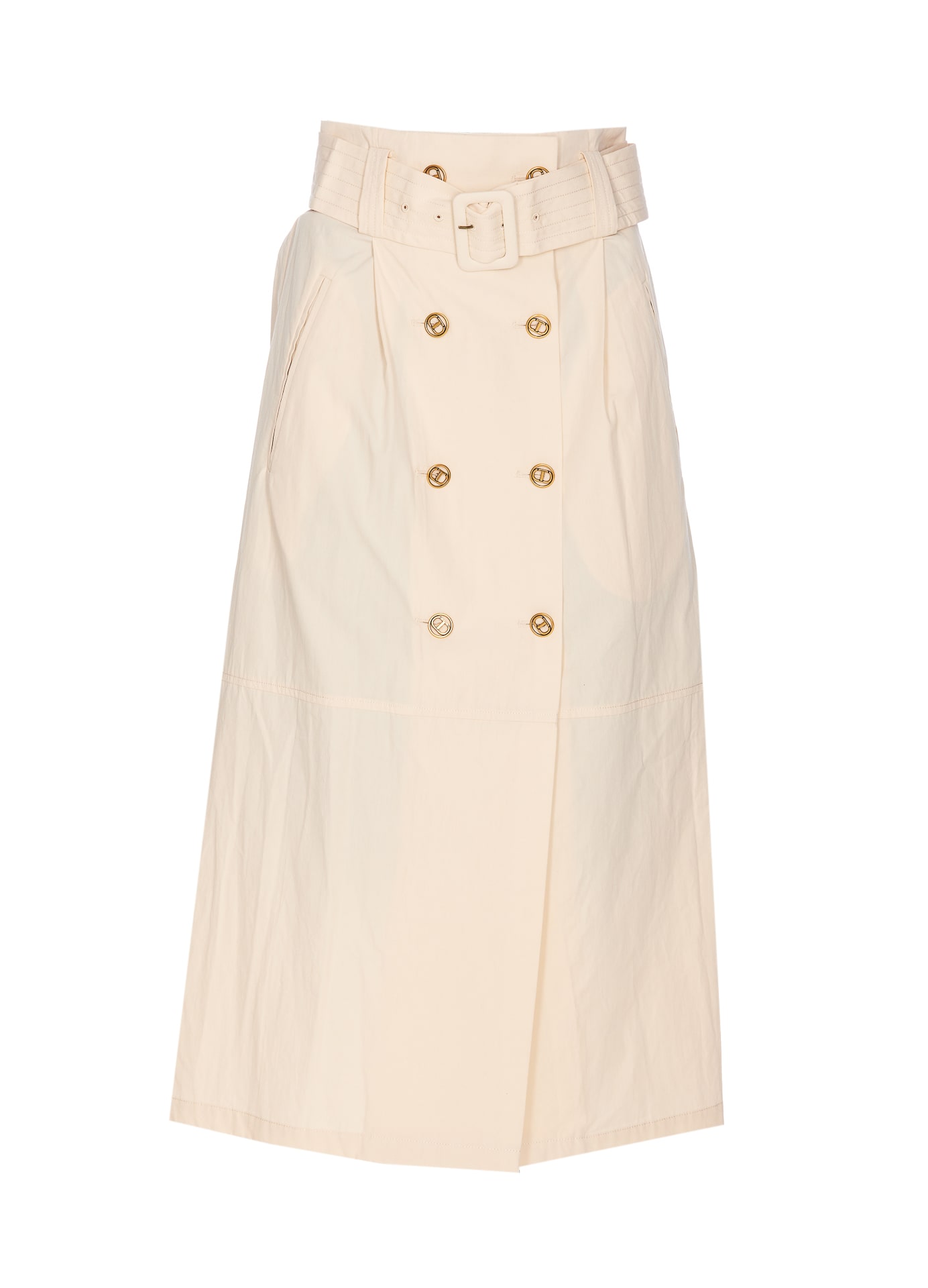 Shop Twinset Long Skirt In White