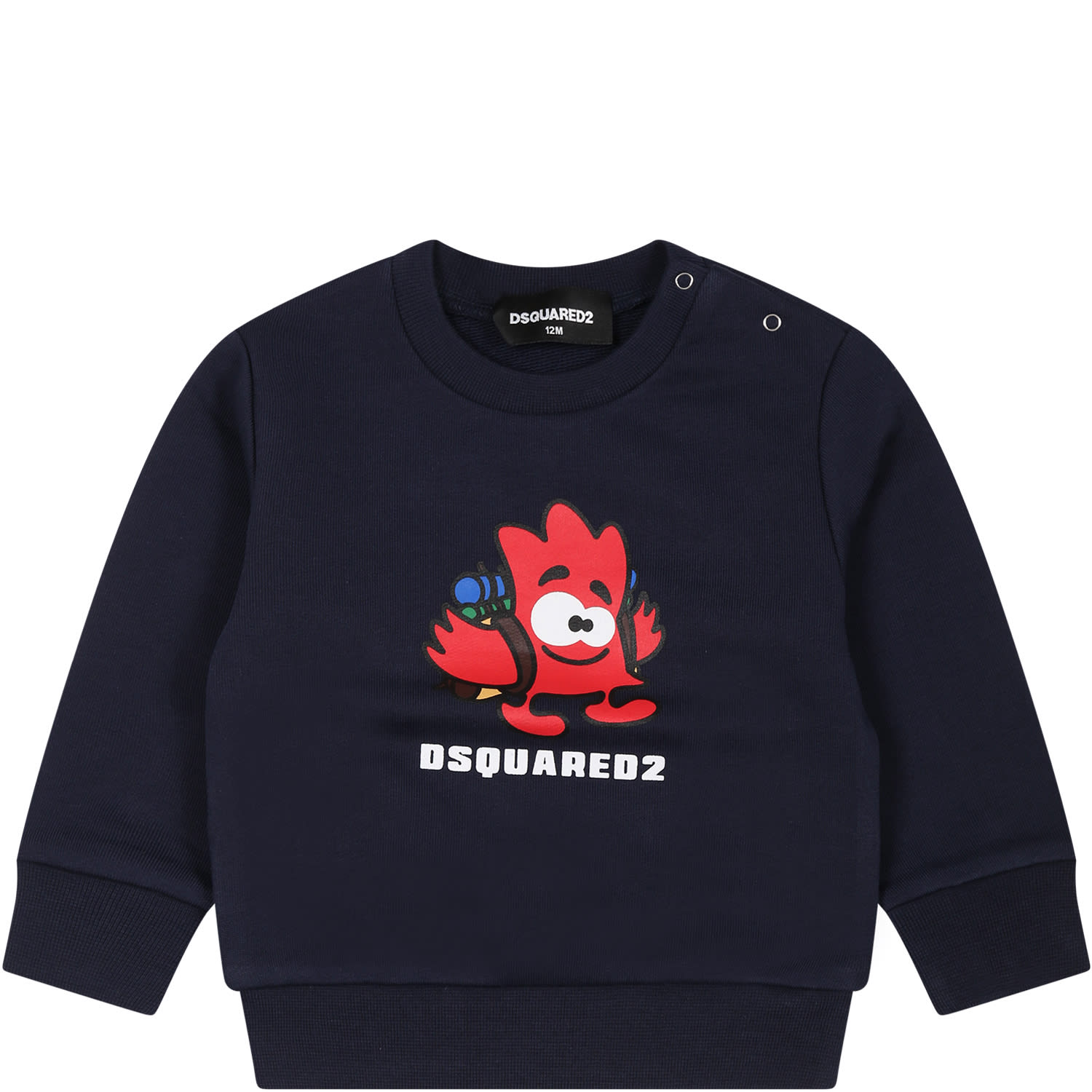 Dsquared2 Blue Sweatshirt For Baby Boy With Logo And Print