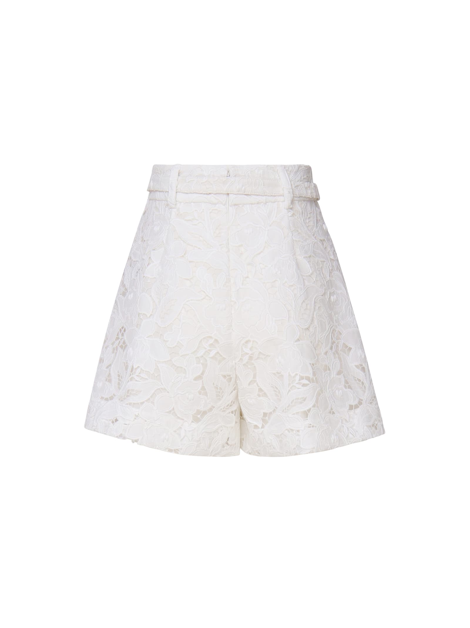 Shop Zimmermann Natura Lace Shorts In White