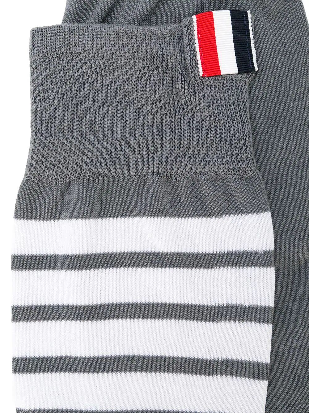 Shop Thom Browne Mid Calf Socks With 4 Bar In Med Grey