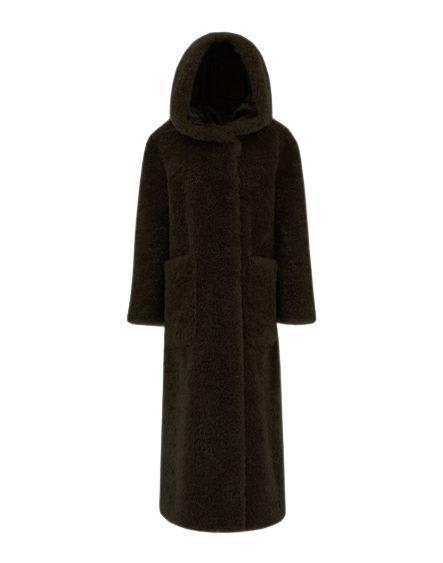 Shop Herno Long Sleeved Hooded Coat In Black