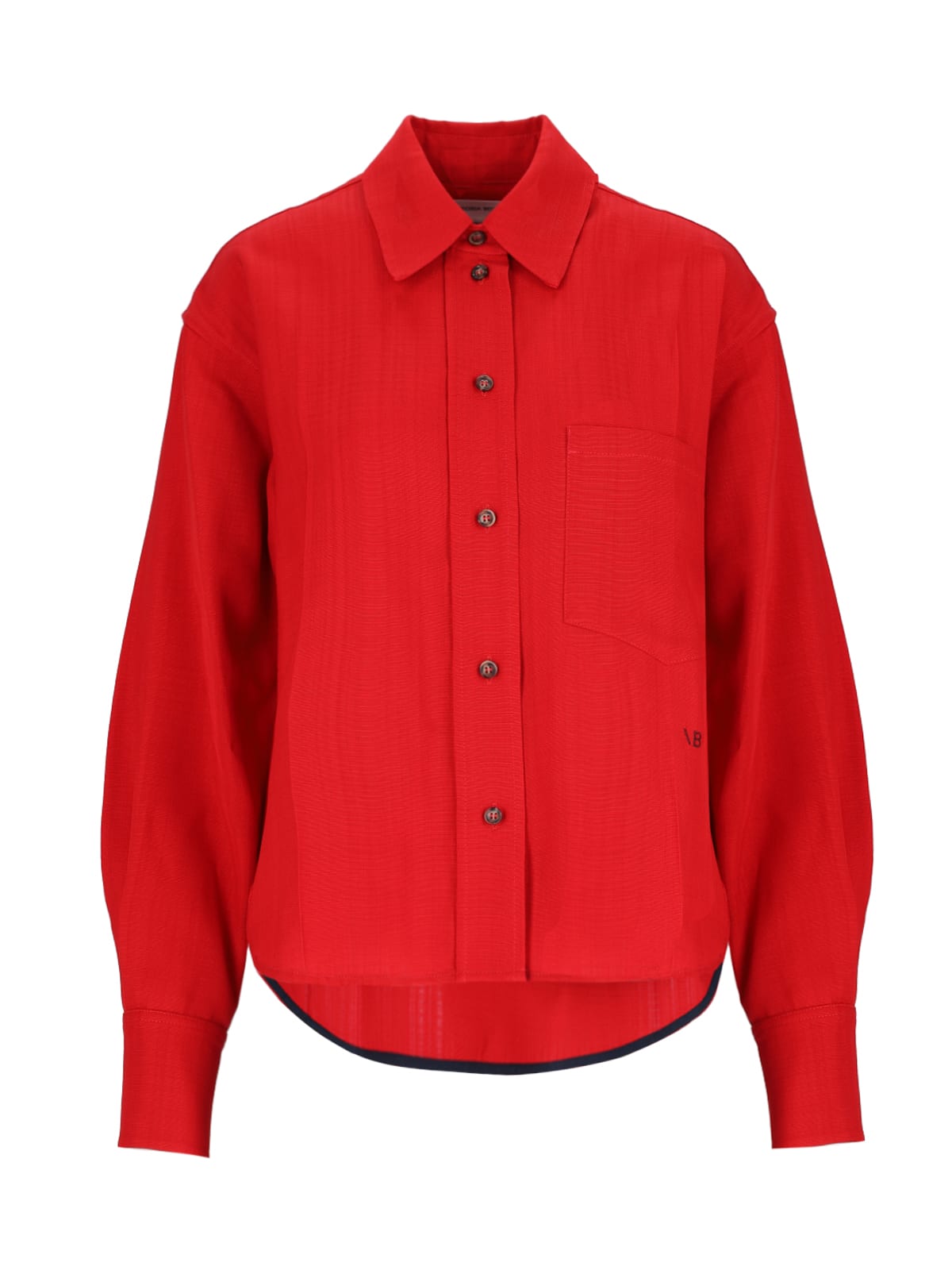 Shop Victoria Beckham Carmine Cropped Shirt In Red