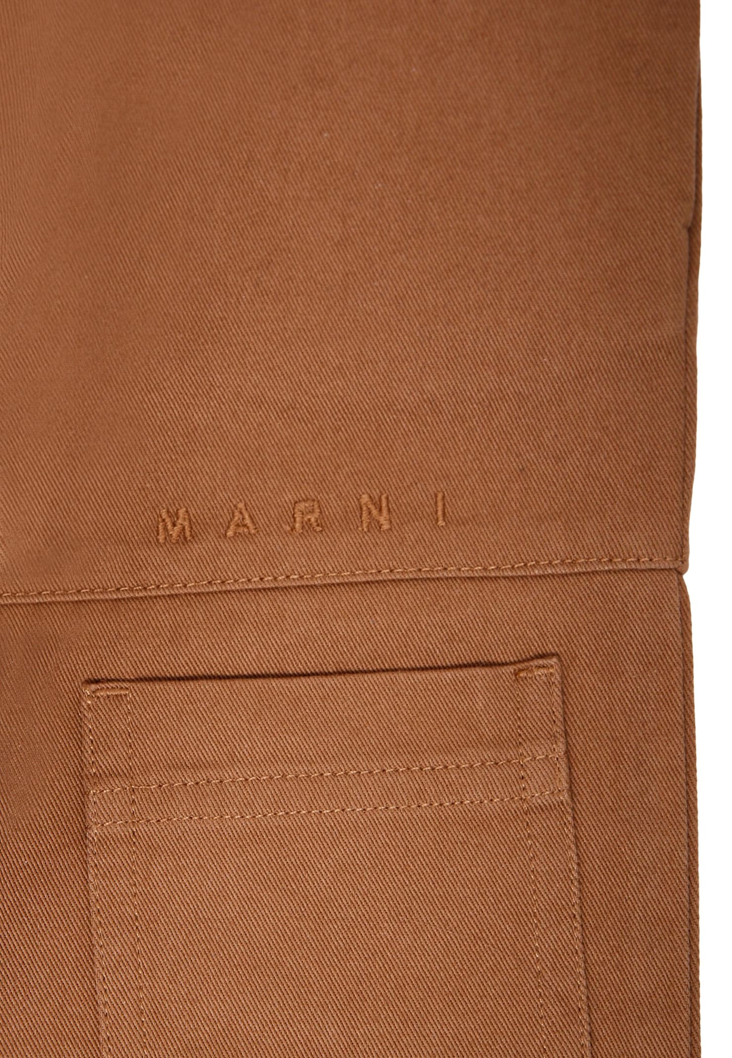 Marni Brown Trousers For Baby Boy With Logo In Brown