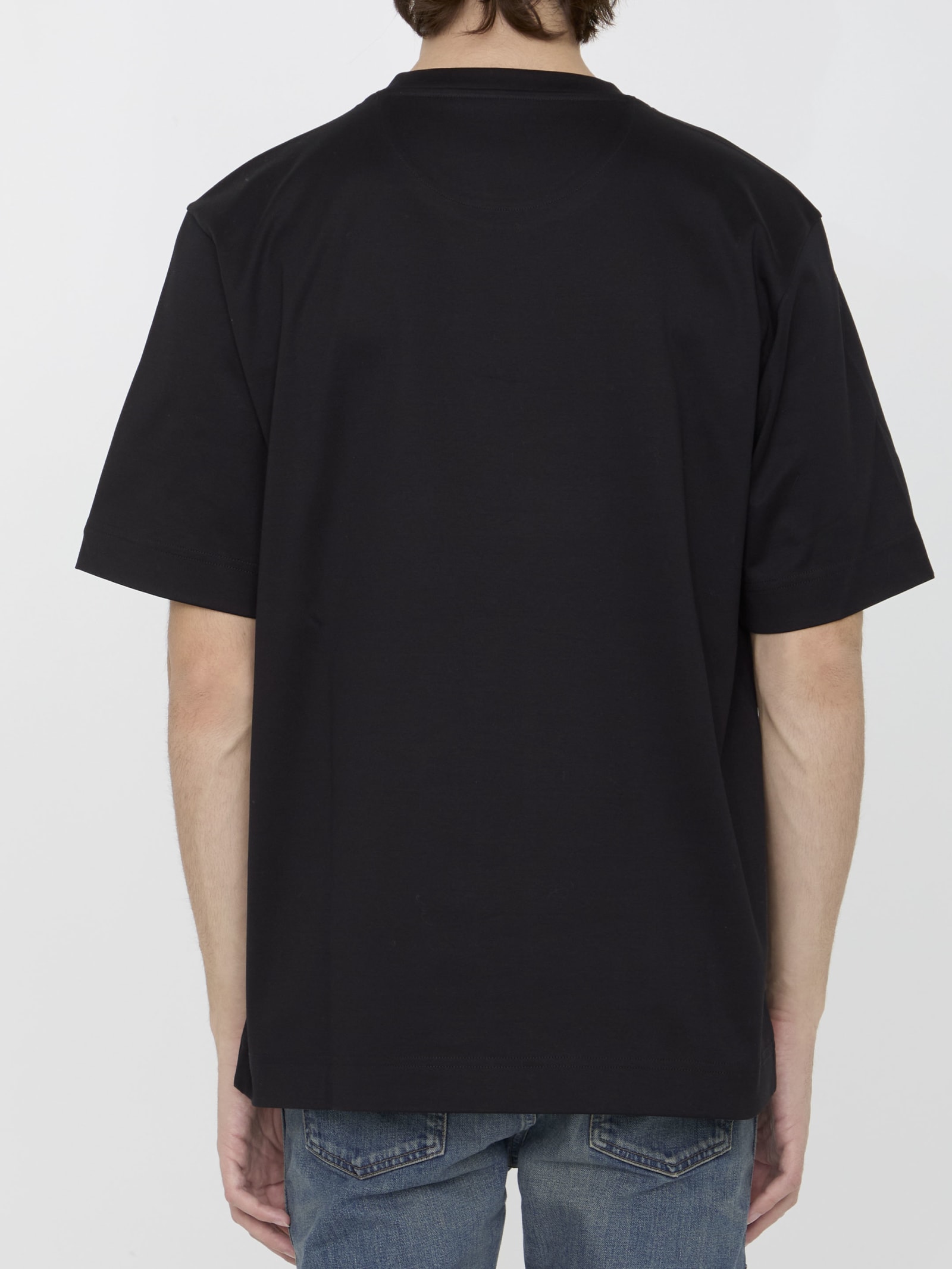 Shop Fendi Jersey T-shirt In Nero