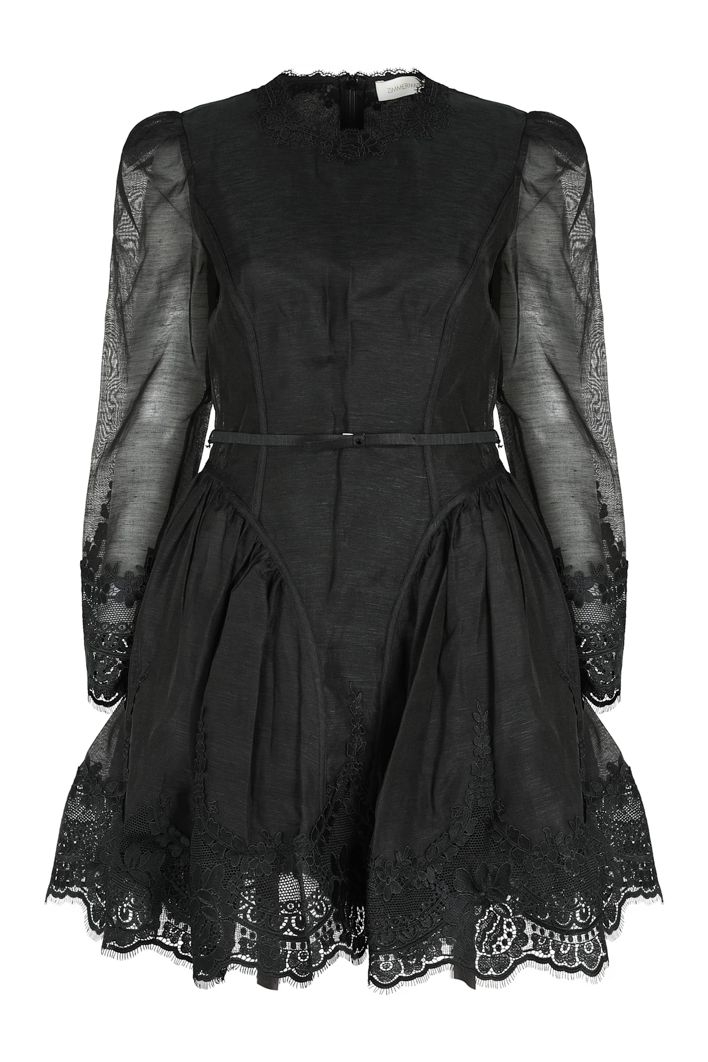 Zimmermann Dress With Lace Finish Hypnotic In Black